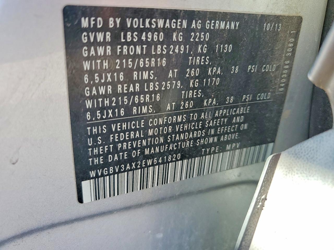 2014 Volkswagen Tiguan S Silver vin: WVGBV3AX2EW541820