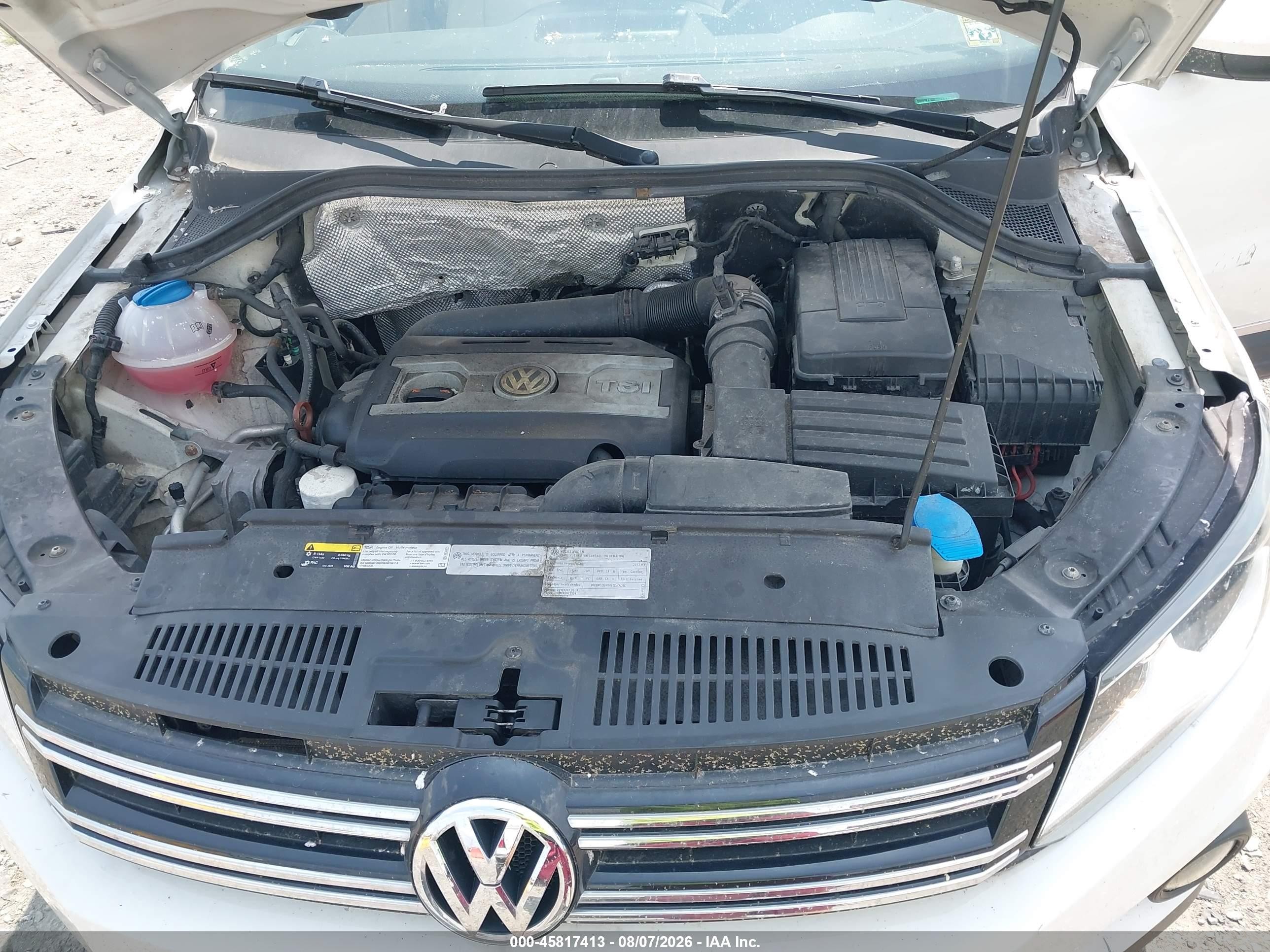 2013 Volkswagen Tiguan Se White vin: WVGBV3AX3DW090332