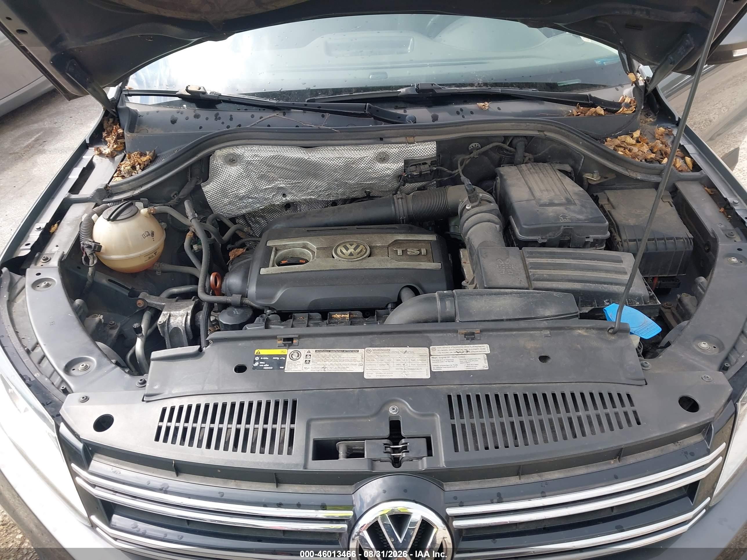 2013 Volkswagen Tiguan S Gray vin: WVGBV3AX3DW592161