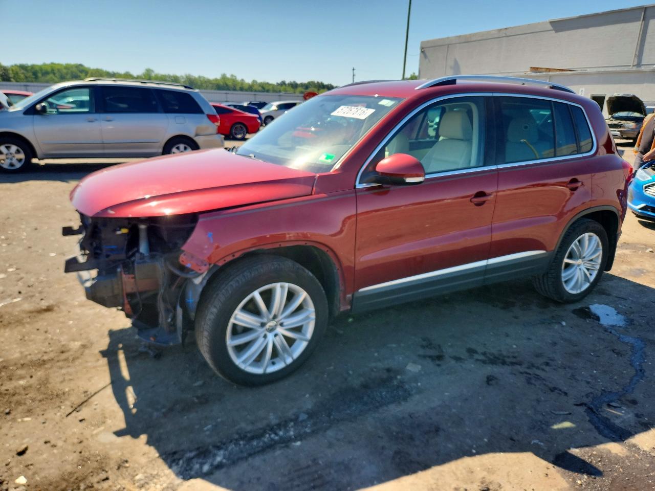 2014 Volkswagen Tiguan S Maroon vin: WVGBV3AX3EW059809