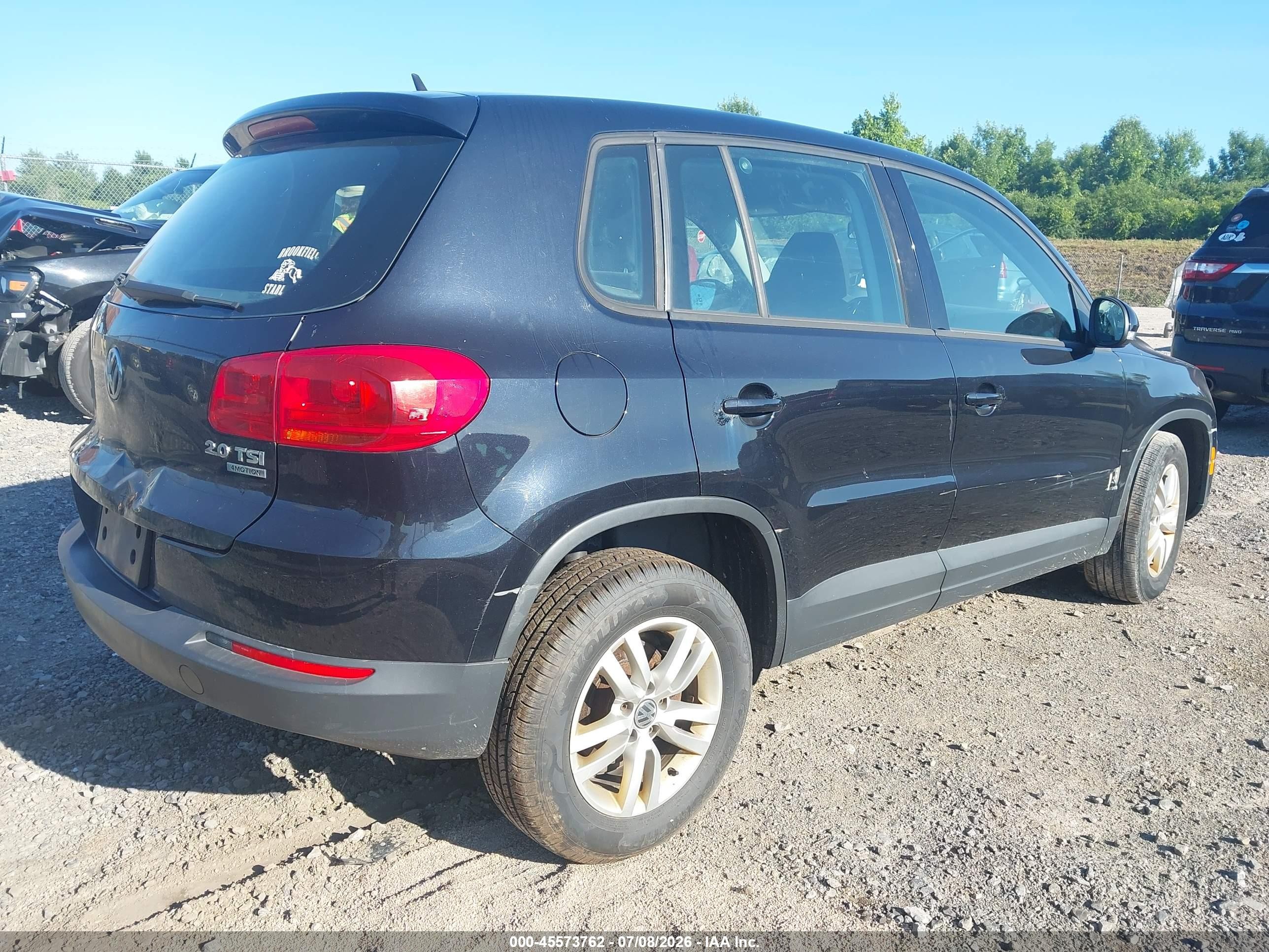 2014 Volkswagen Tiguan S Black vin: WVGBV3AX3EW506218