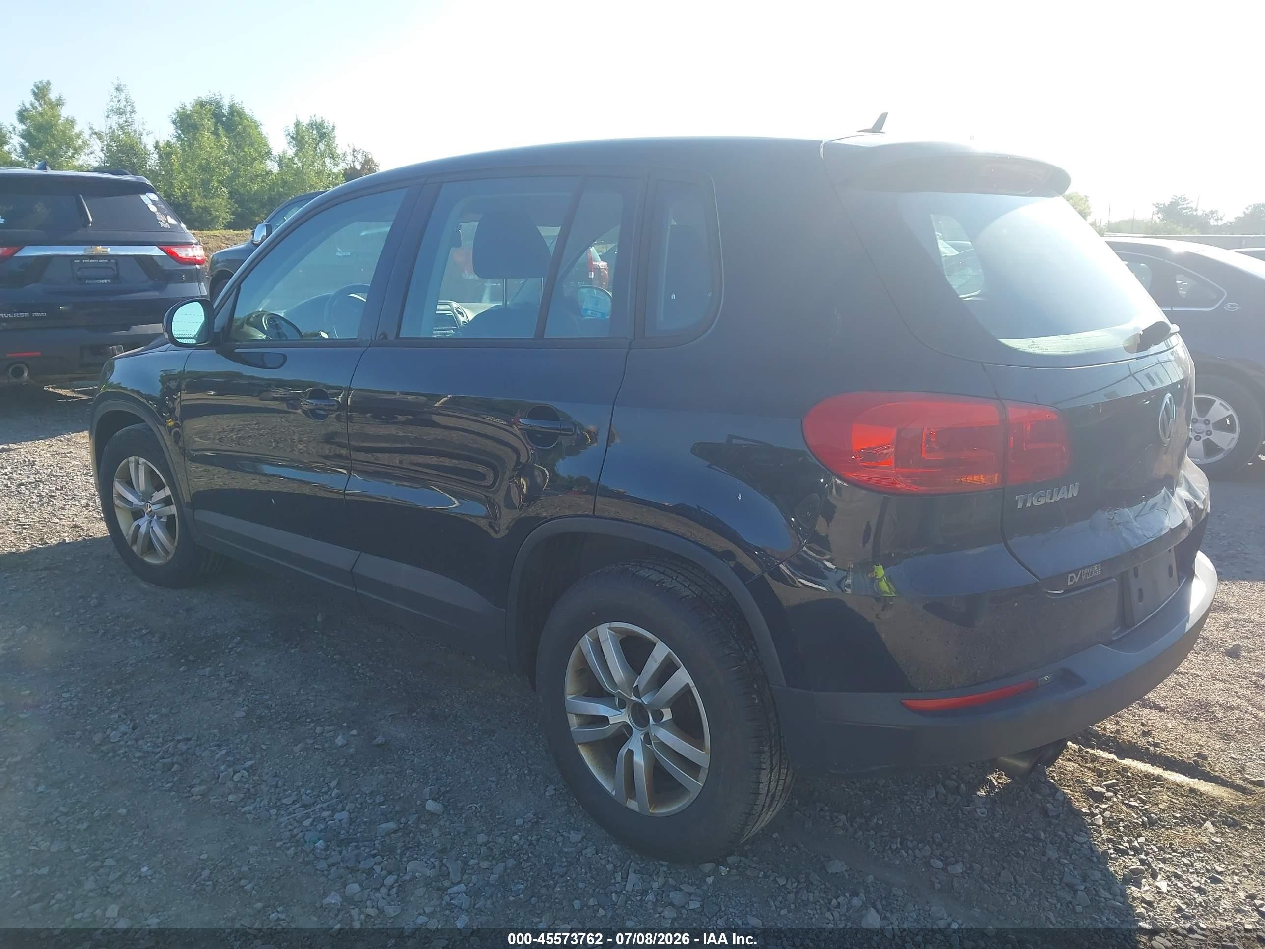 2014 Volkswagen Tiguan S Black vin: WVGBV3AX3EW506218