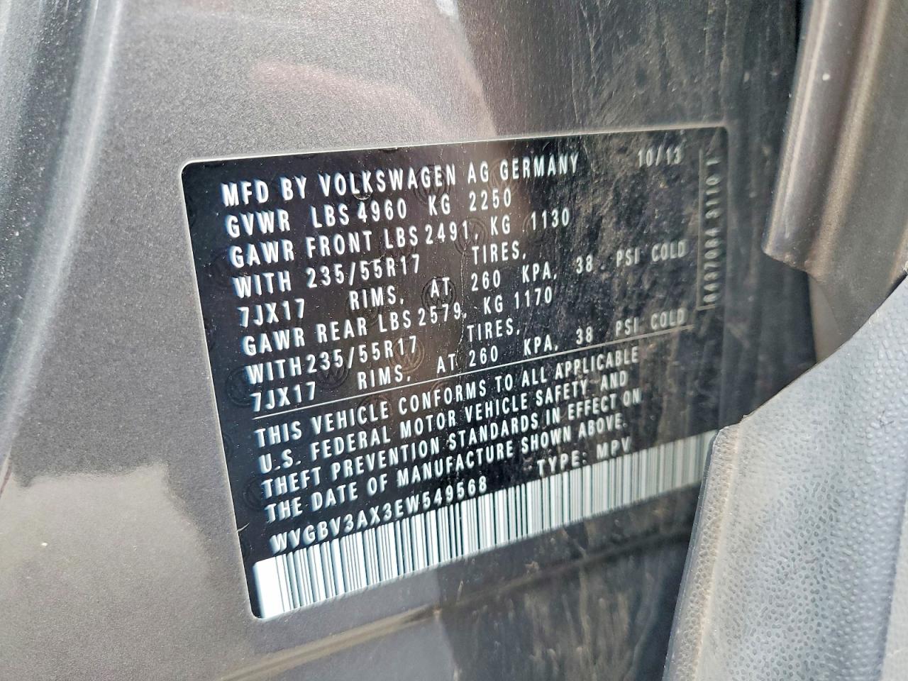 2014 Volkswagen Tiguan S Silver vin: WVGBV3AX3EW549568