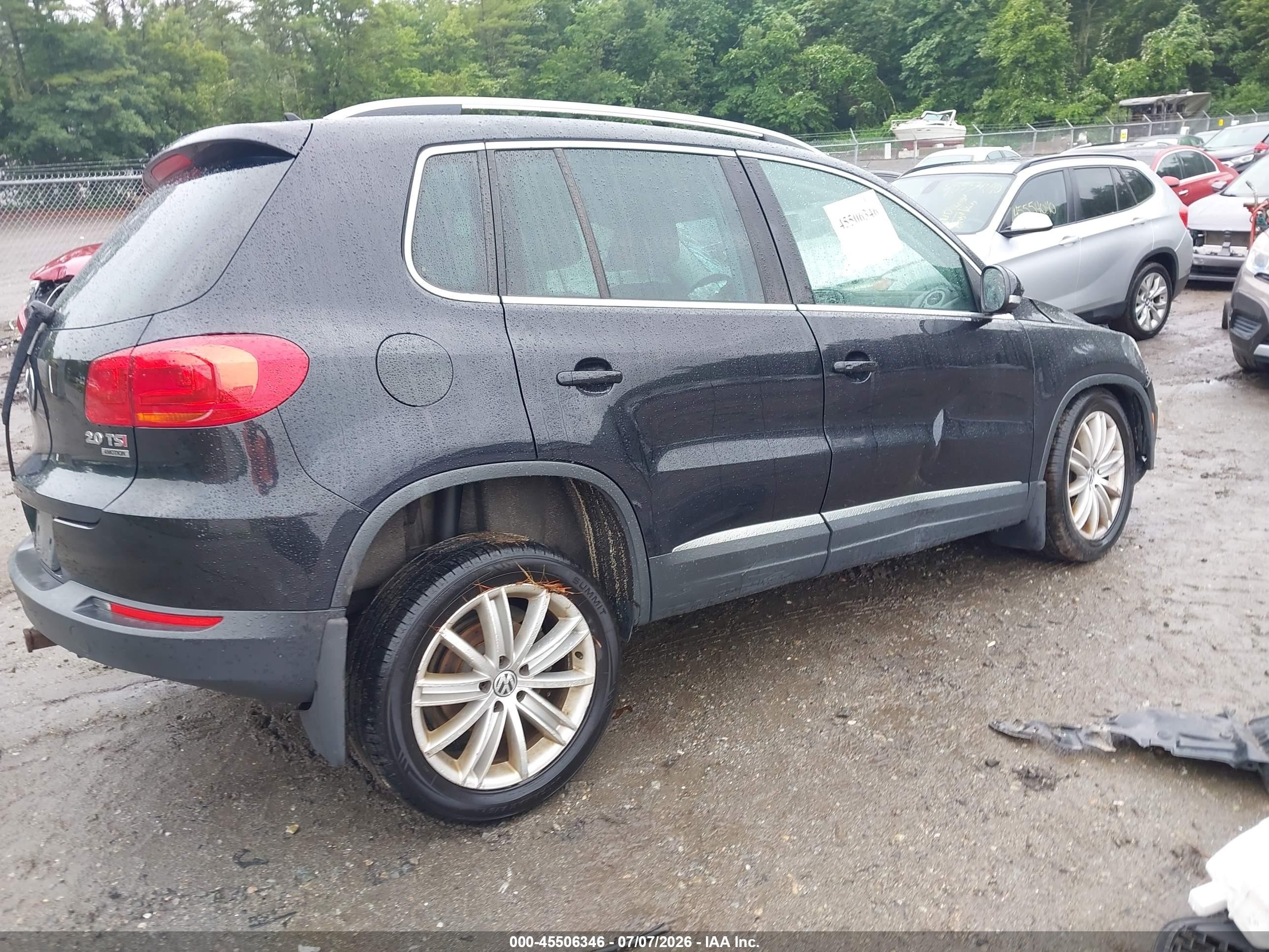 2014 Volkswagen Tiguan Sel Черный vin: WVGBV3AX3EW611664