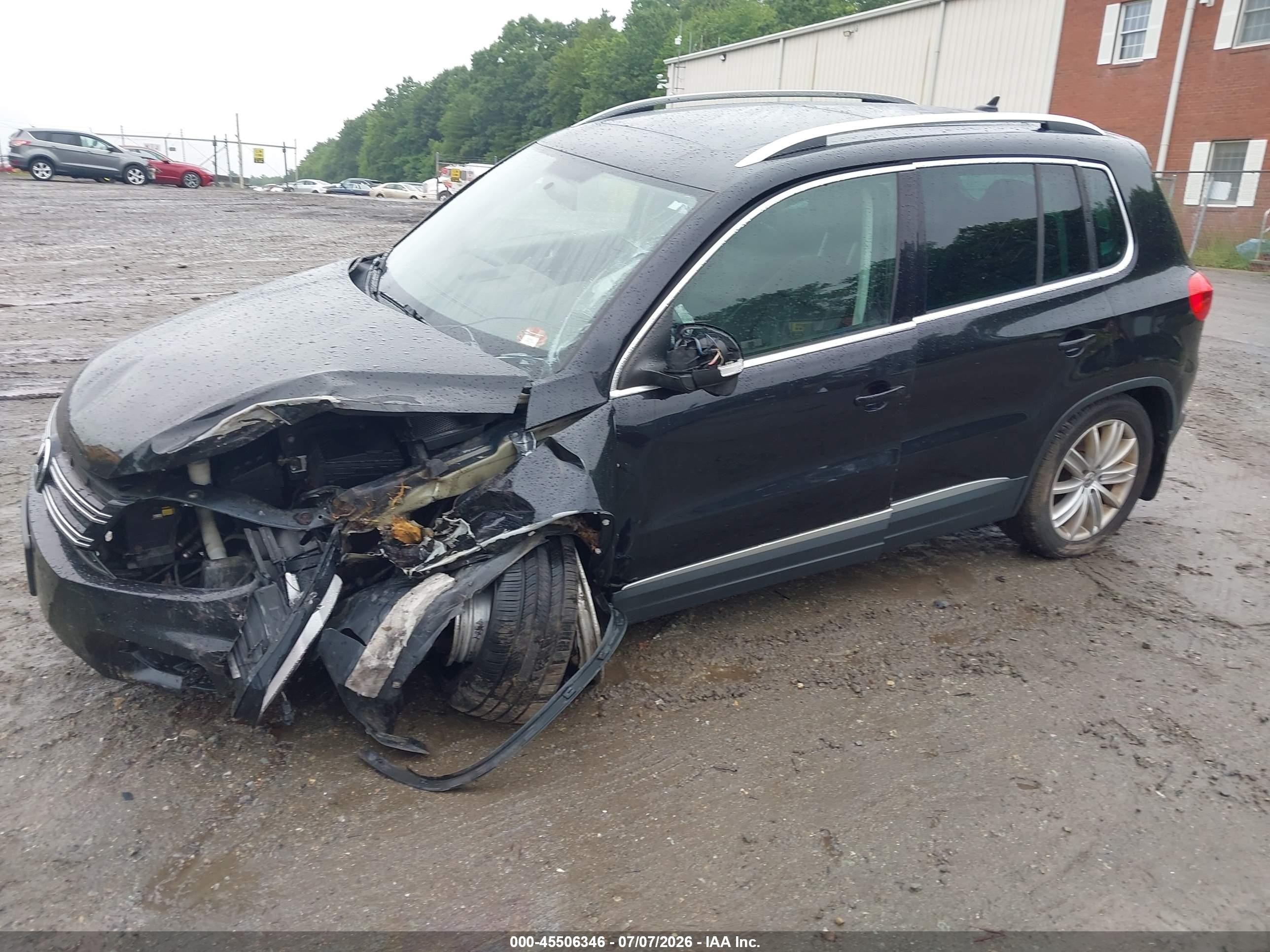 2014 Volkswagen Tiguan Sel Черный vin: WVGBV3AX3EW611664