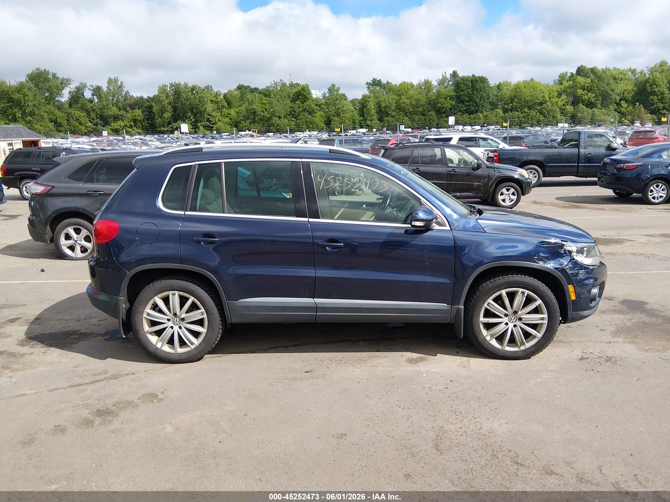 2013 Volkswagen Tiguan Se Dark Blue vin: WVGBV3AX4DW053323