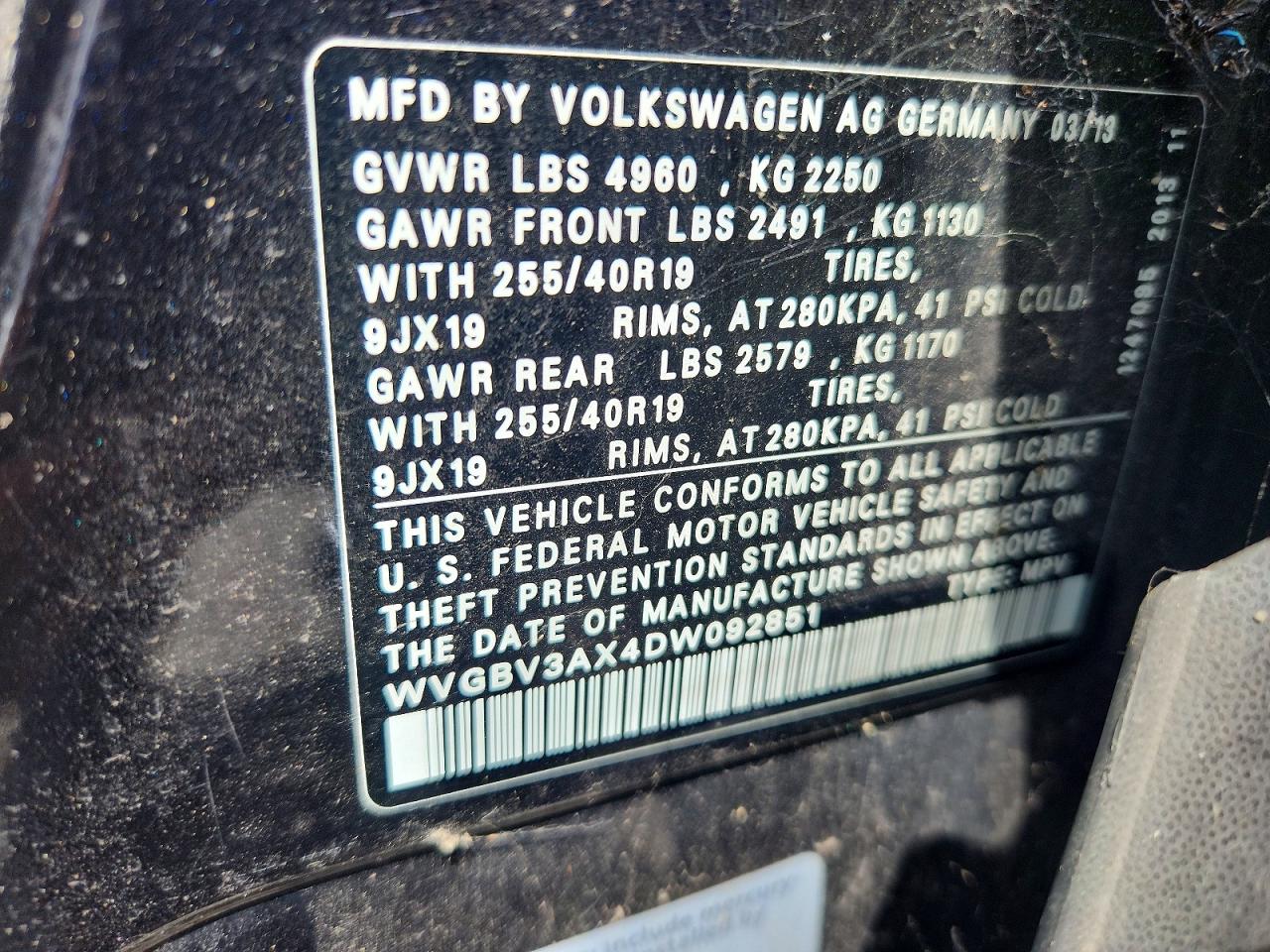 2013 Volkswagen Tiguan S Black vin: WVGBV3AX4DW092851
