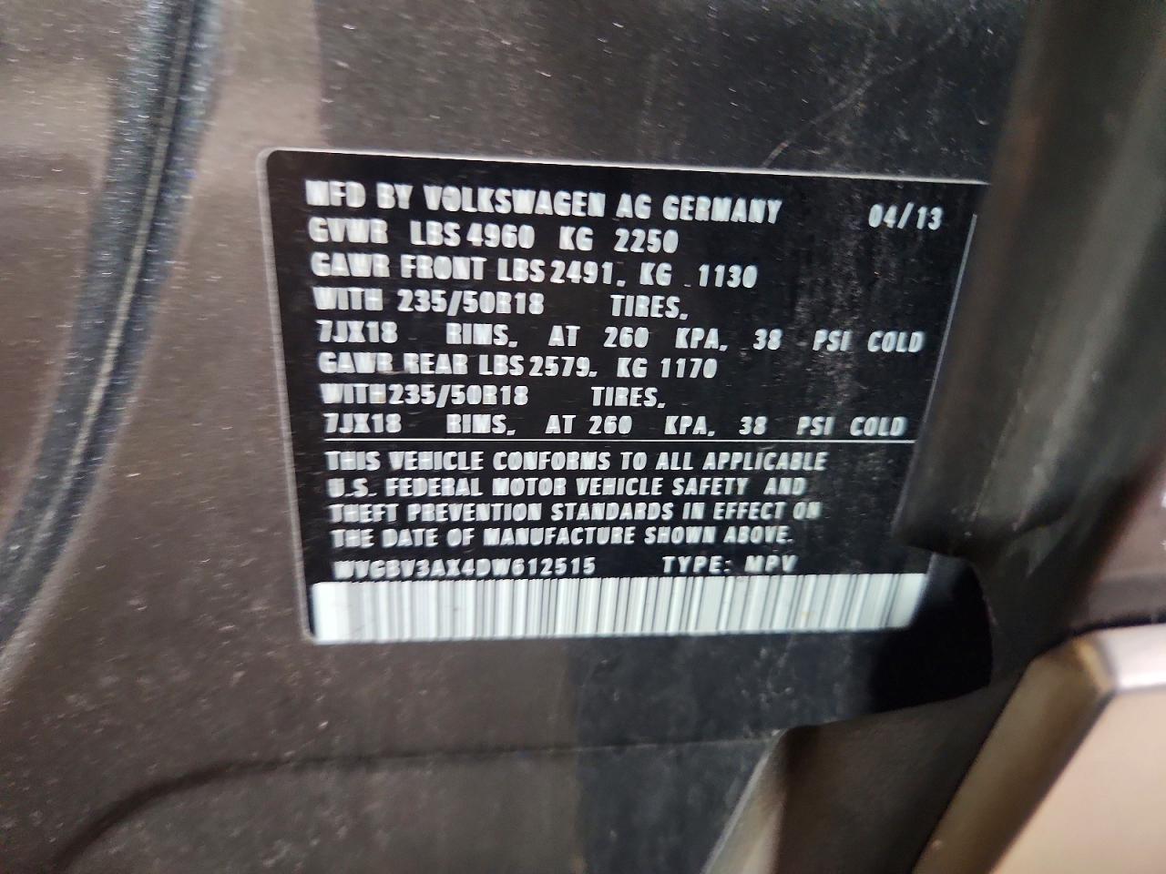 2013 Volkswagen Tiguan S Gray vin: WVGBV3AX4DW612515