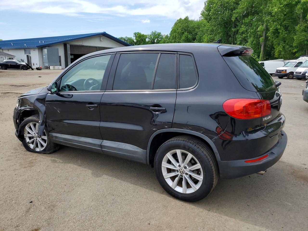 2014 Volkswagen Tiguan S Black vin: WVGBV3AX4EW526753