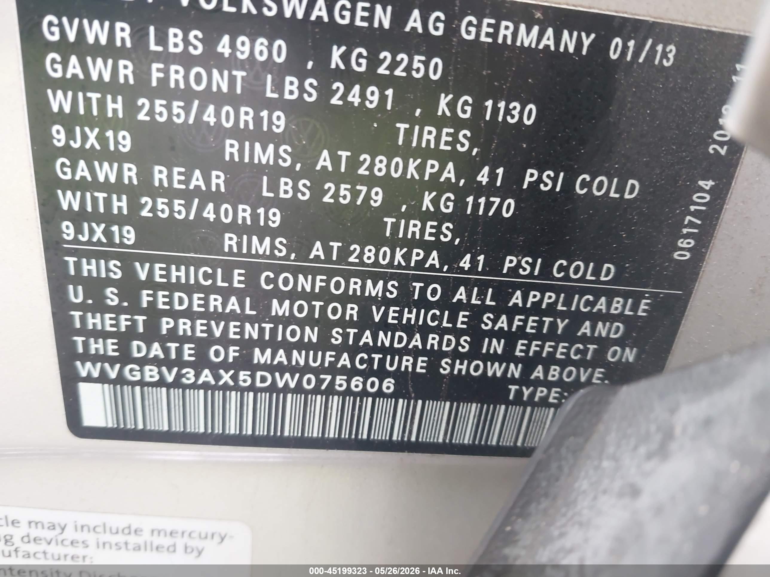 2013 Volkswagen Tiguan Sel Silver vin: WVGBV3AX5DW075606