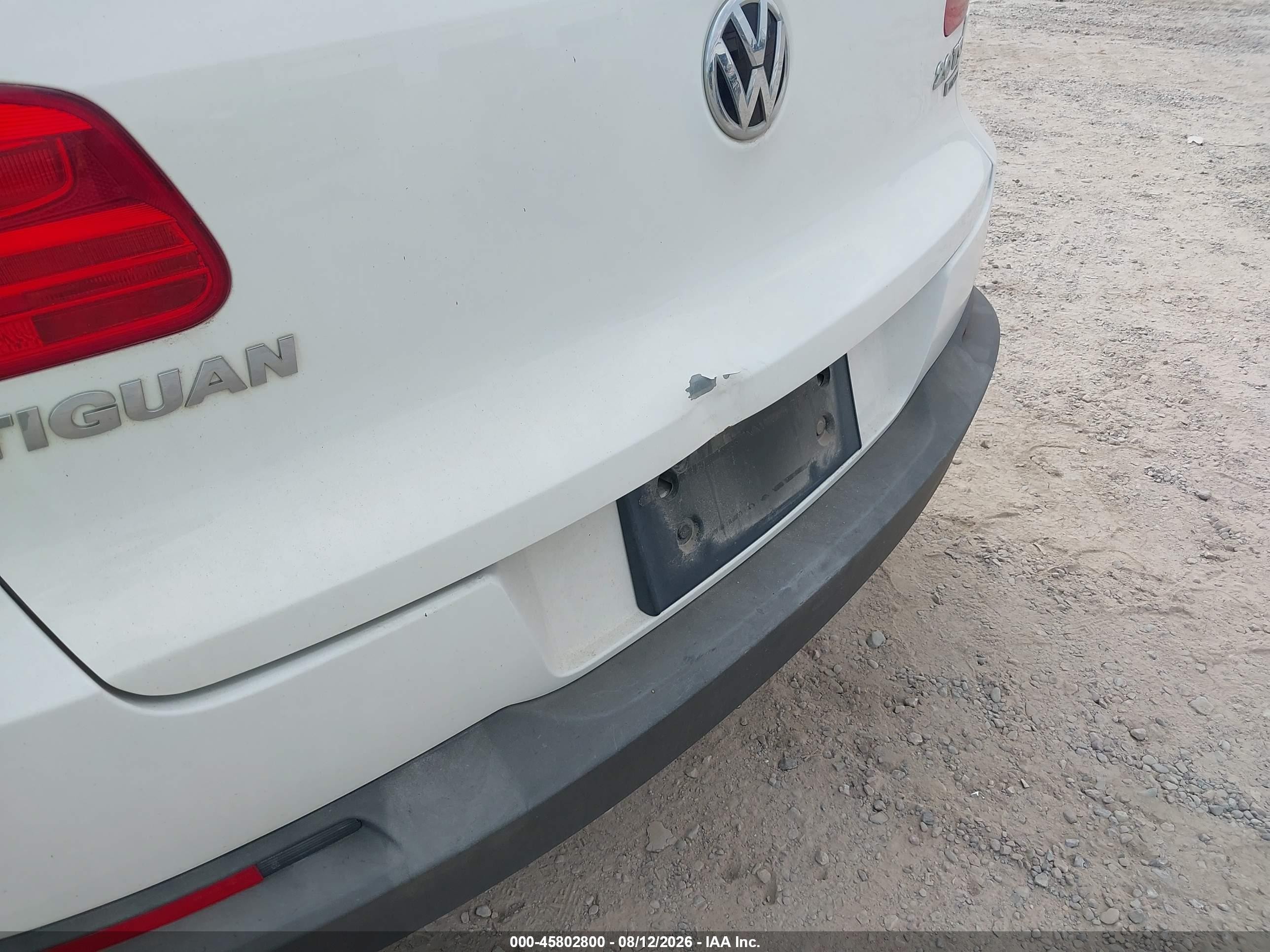 2013 Volkswagen Tiguan Se White vin: WVGBV3AX5DW082765