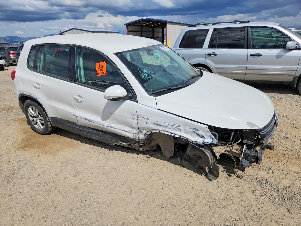 2013 Volkswagen Tiguan S Белый vin: WVGBV3AX5DW569867