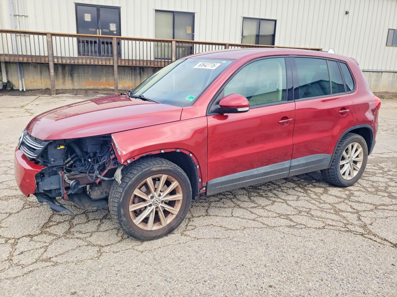 2014 Volkswagen Tiguan S Red vin: WVGBV3AX6EW066074