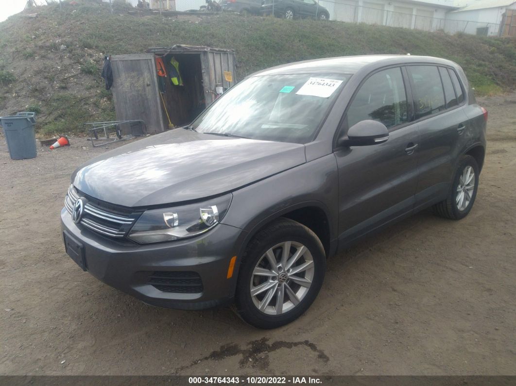 2014 Volkswagen Tiguan Se Gray vin: WVGBV3AX6EW543358