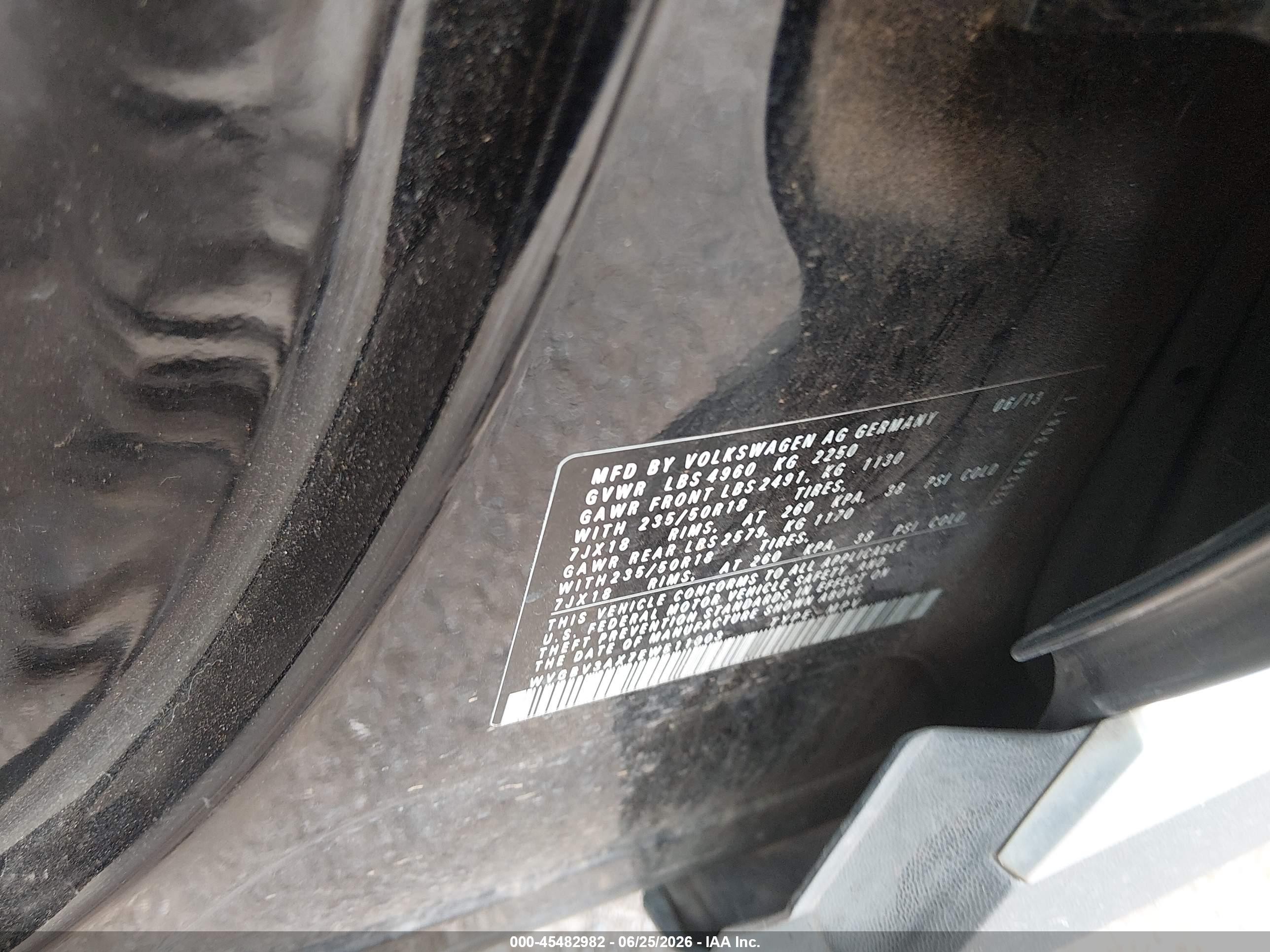 2014 Volkswagen Tiguan Se Black vin: WVGBV3AX7EW511003
