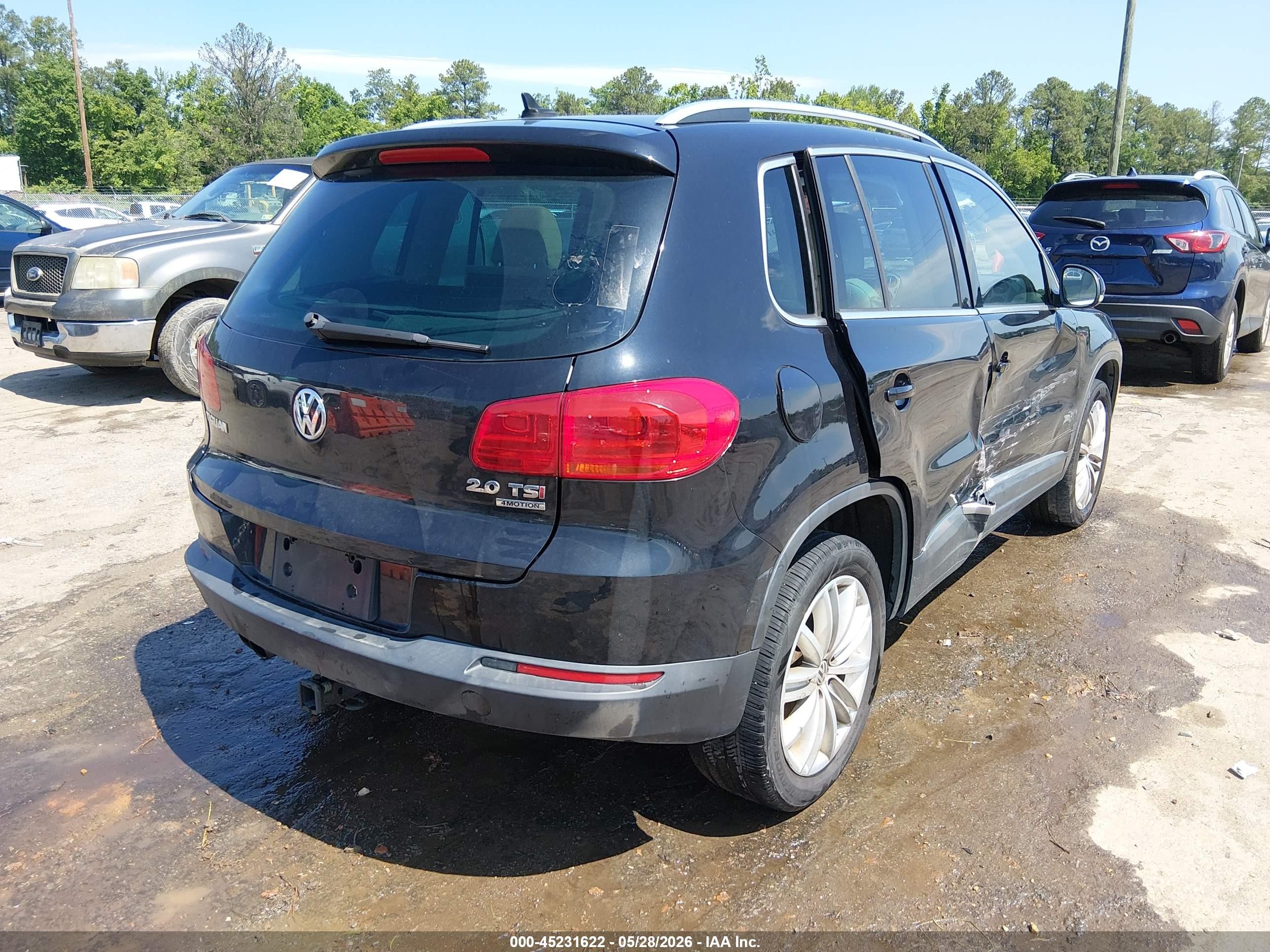 2014 Volkswagen Tiguan Sel Черный vin: WVGBV3AX7EW549282