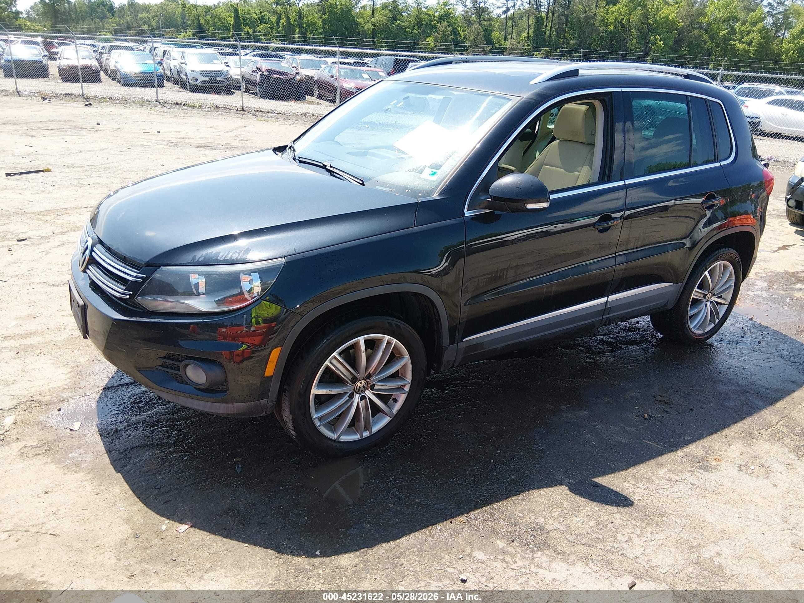 2014 Volkswagen Tiguan Sel Черный vin: WVGBV3AX7EW549282