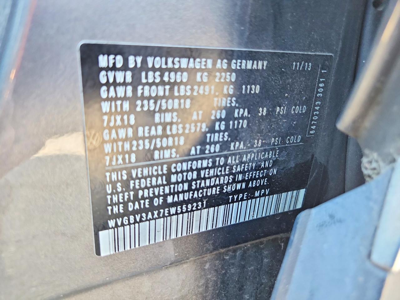 2014 Volkswagen Tiguan S Gray vin: WVGBV3AX7EW559231
