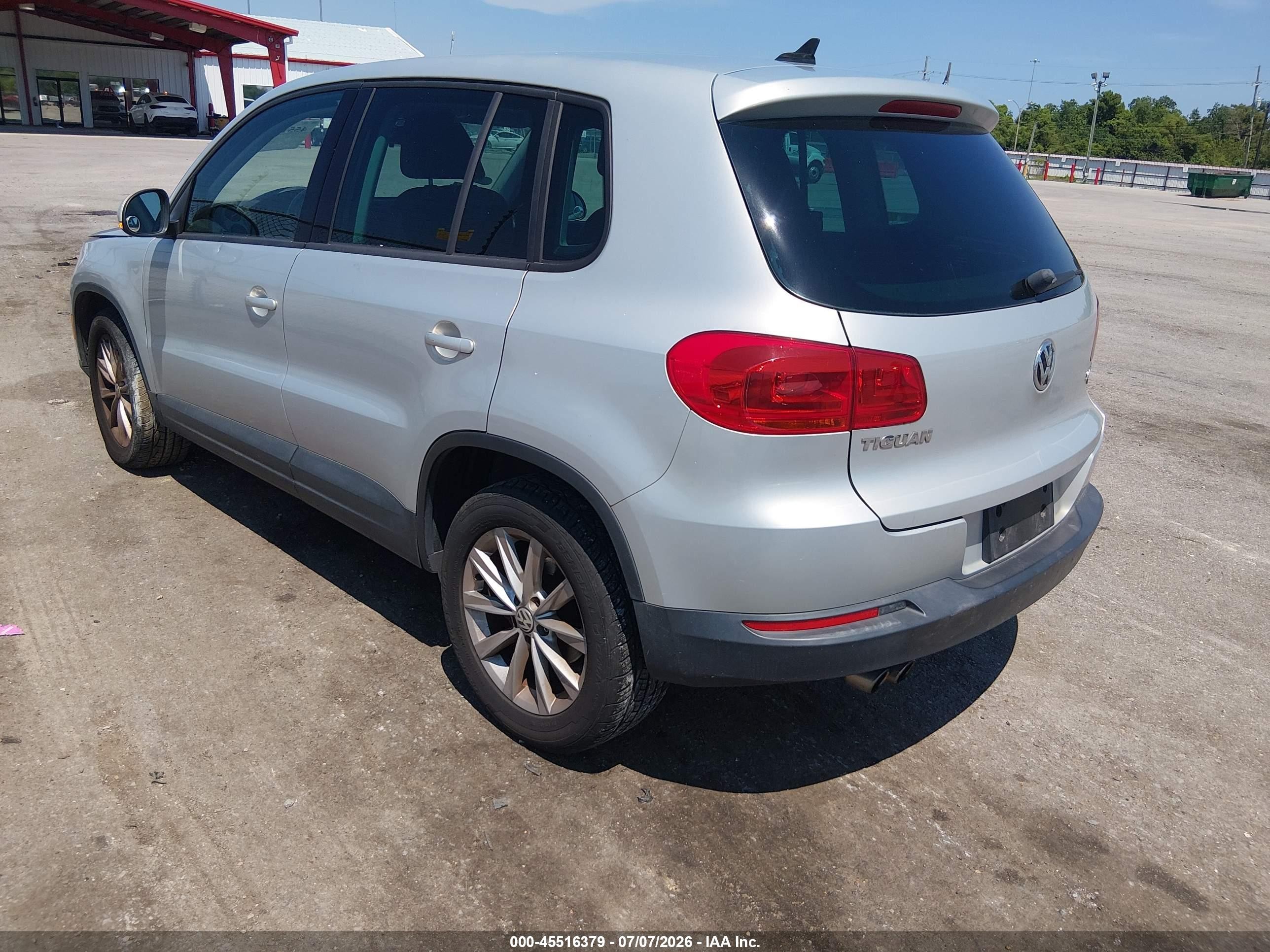 2014 Volkswagen Tiguan Se Gray vin: WVGBV3AX9EW606615