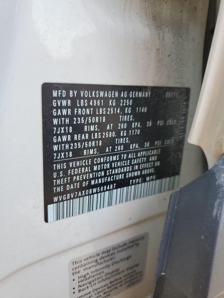 2011 Volkswagen Tiguan S White vin: WVGBV7AX0BW569487