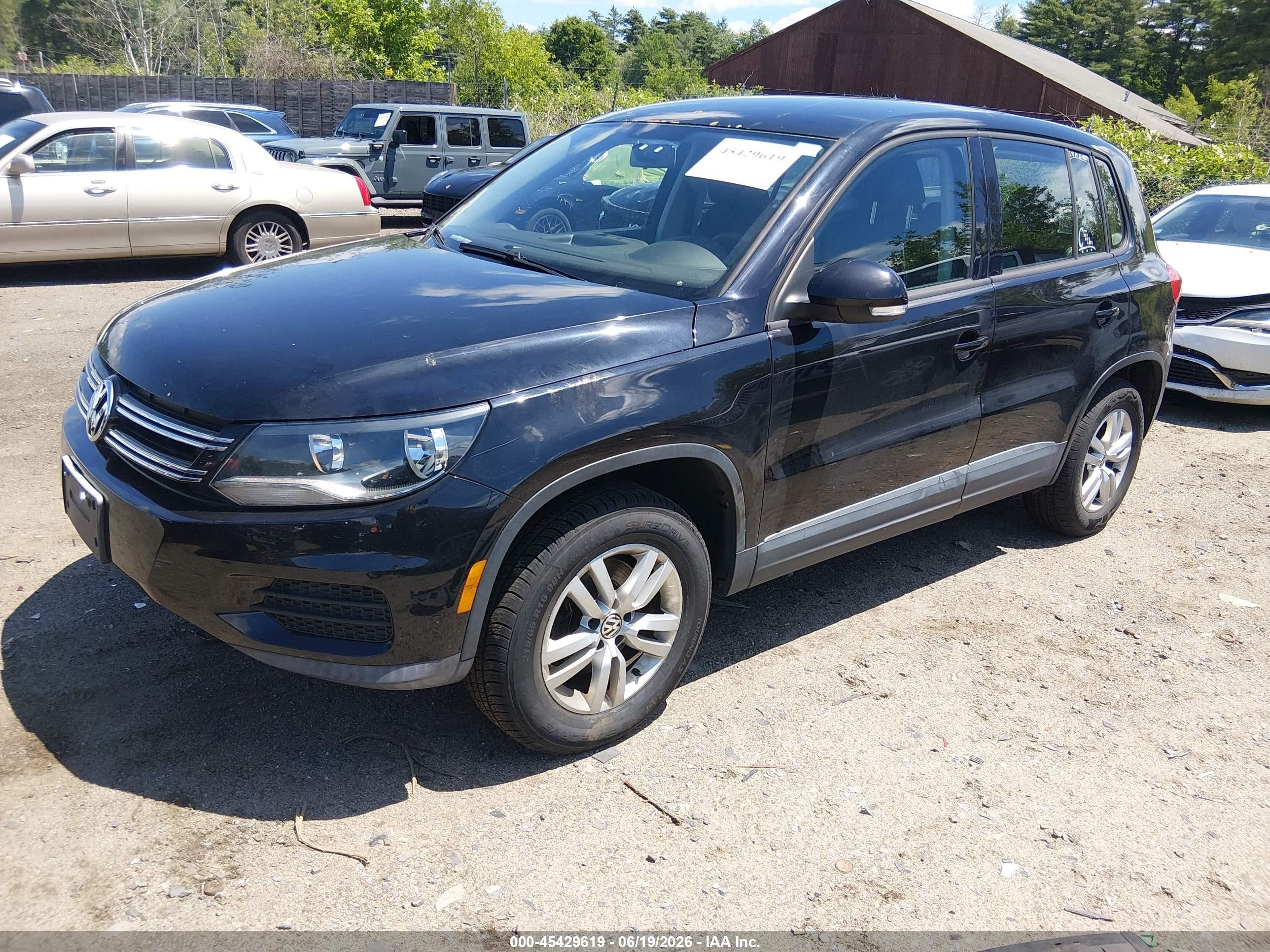 2012 Volkswagen Tiguan S Black vin: WVGBV7AX0CW506598