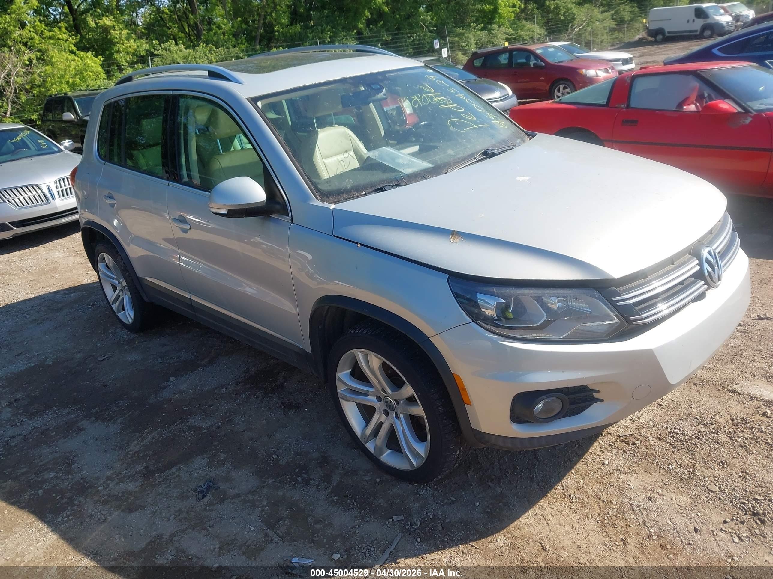 2012 Volkswagen Tiguan Sel Silver vin: WVGBV7AX0CW609455