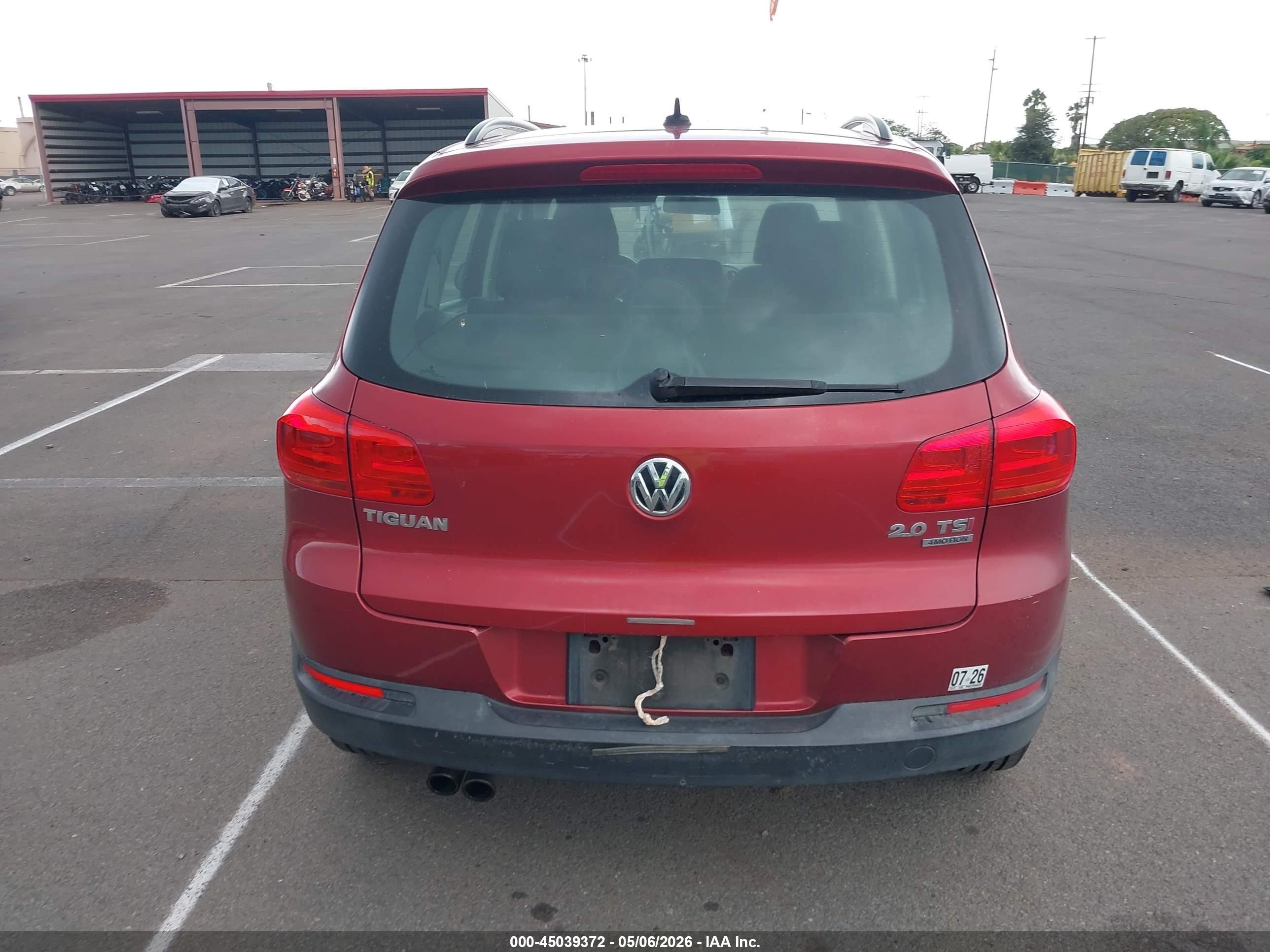 2015 Volkswagen Tiguan S Red vin: WVGBV7AX0FW094624