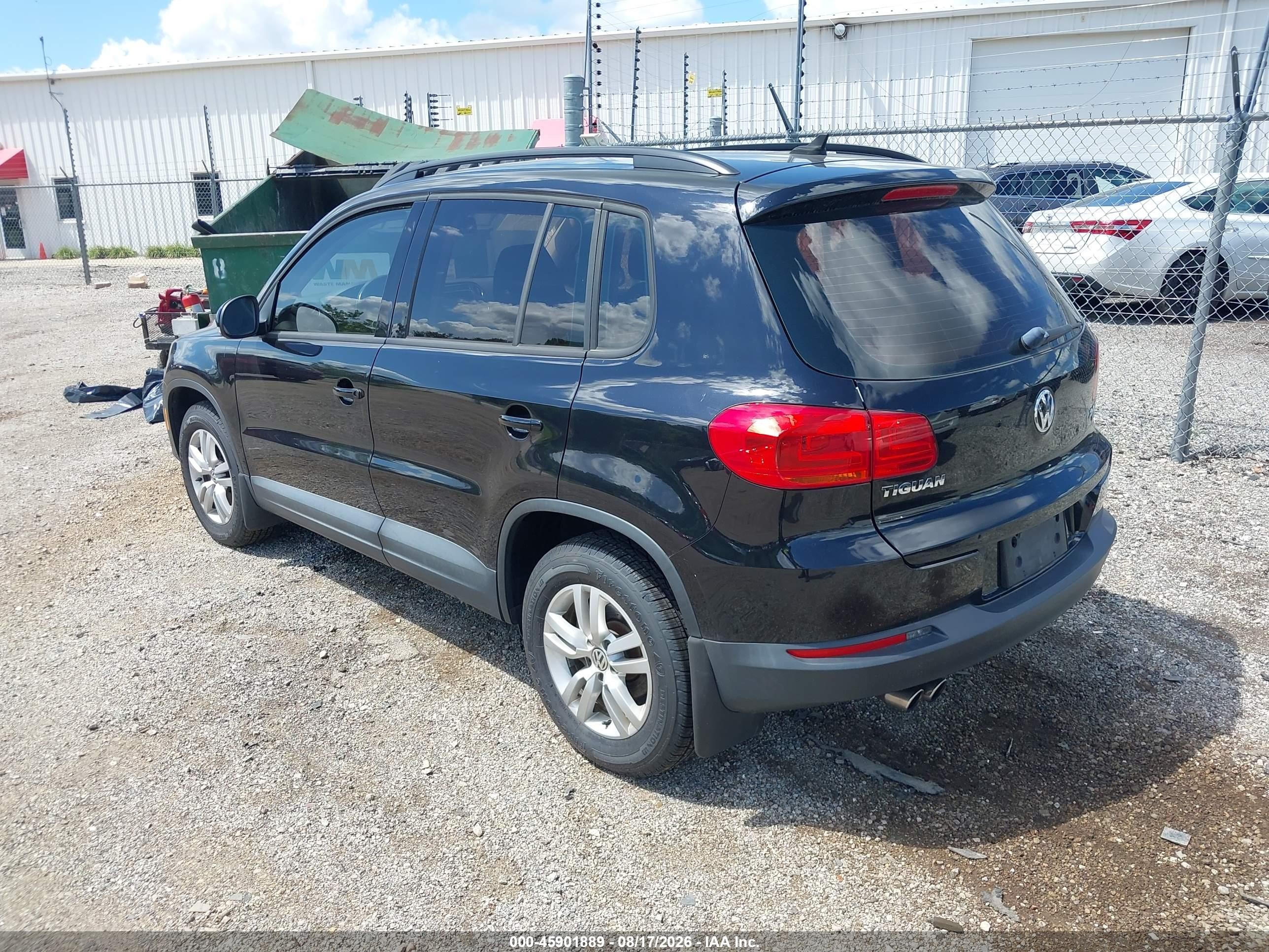 2015 Volkswagen Tiguan S Black vin: WVGBV7AX0FW585419