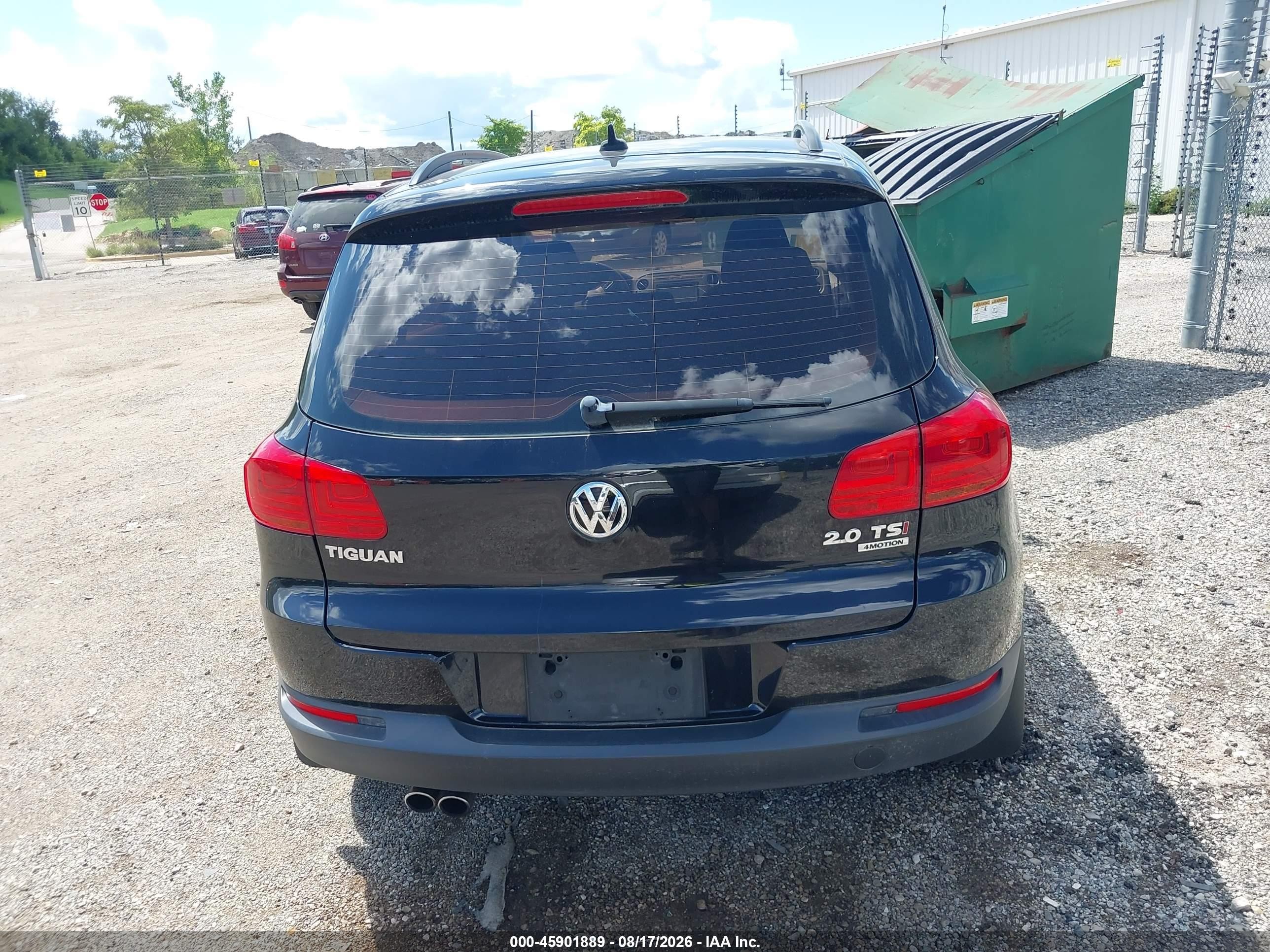 2015 Volkswagen Tiguan S Black vin: WVGBV7AX0FW585419