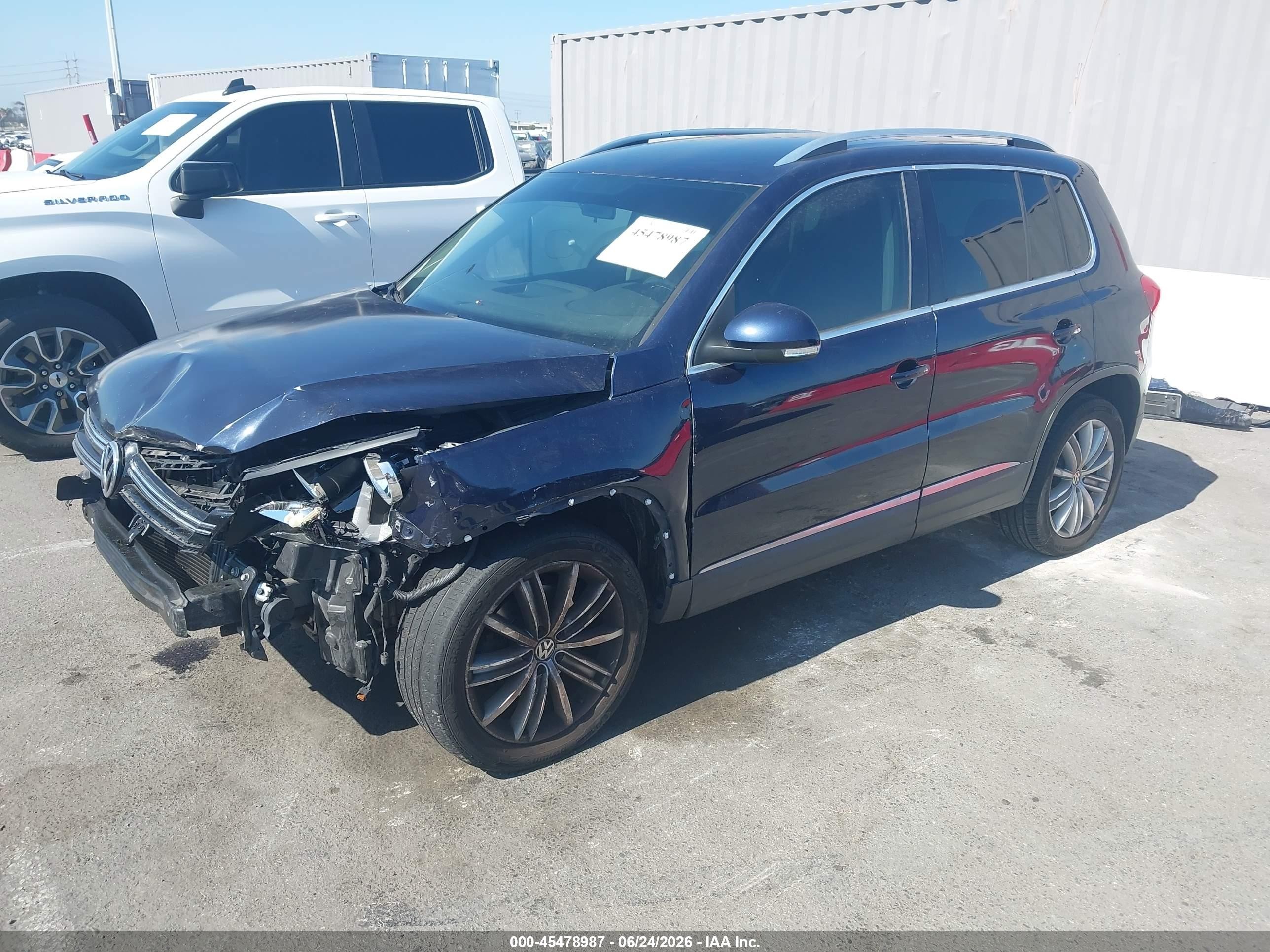 2012 Volkswagen Tiguan Se Dark Blue vin: WVGBV7AX1CW509722