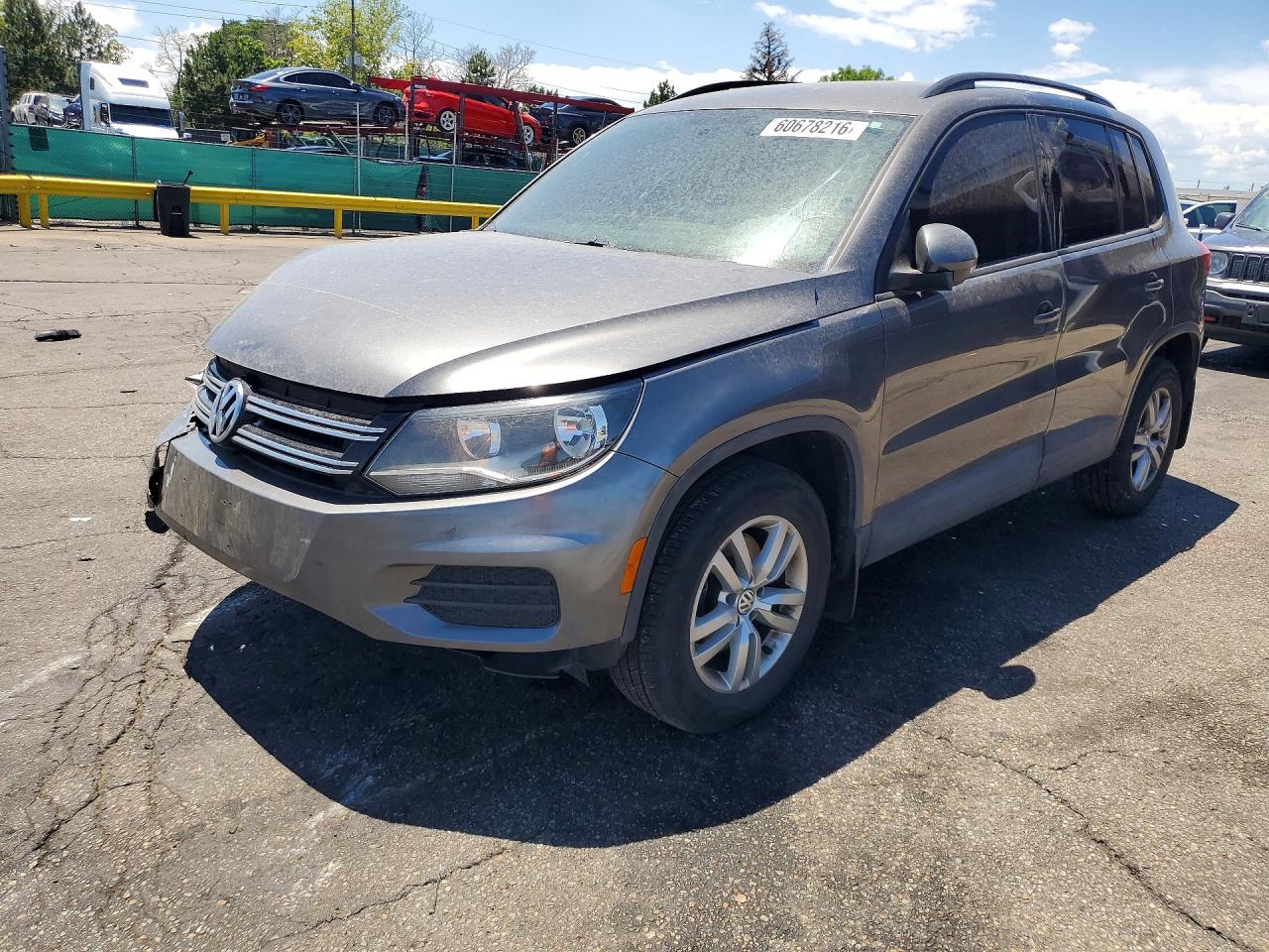 2015 Volkswagen Tiguan S Gray vin: WVGBV7AX1FW508204