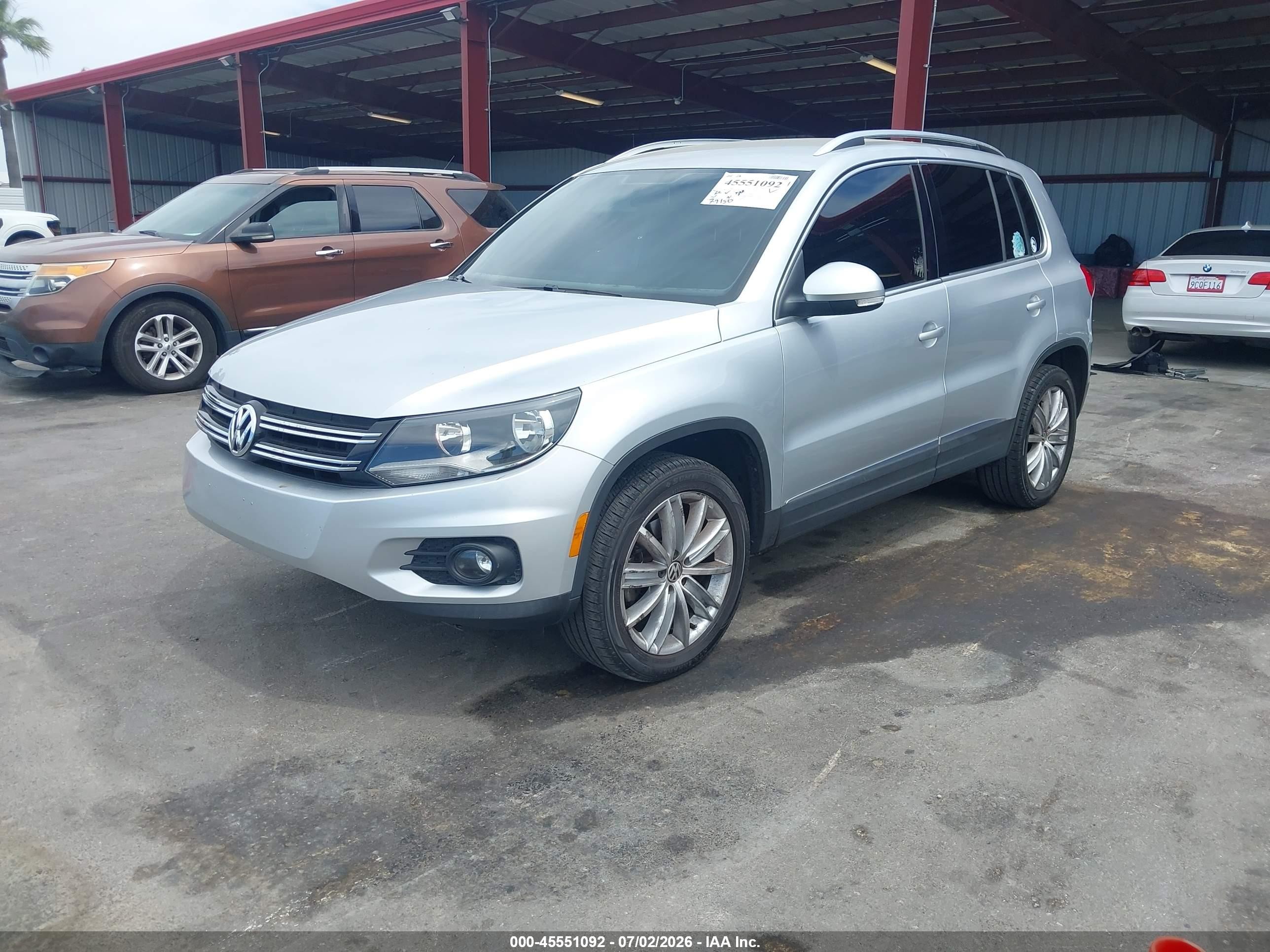 2013 Volkswagen Tiguan Se Silver vin: WVGBV7AX2DW509732