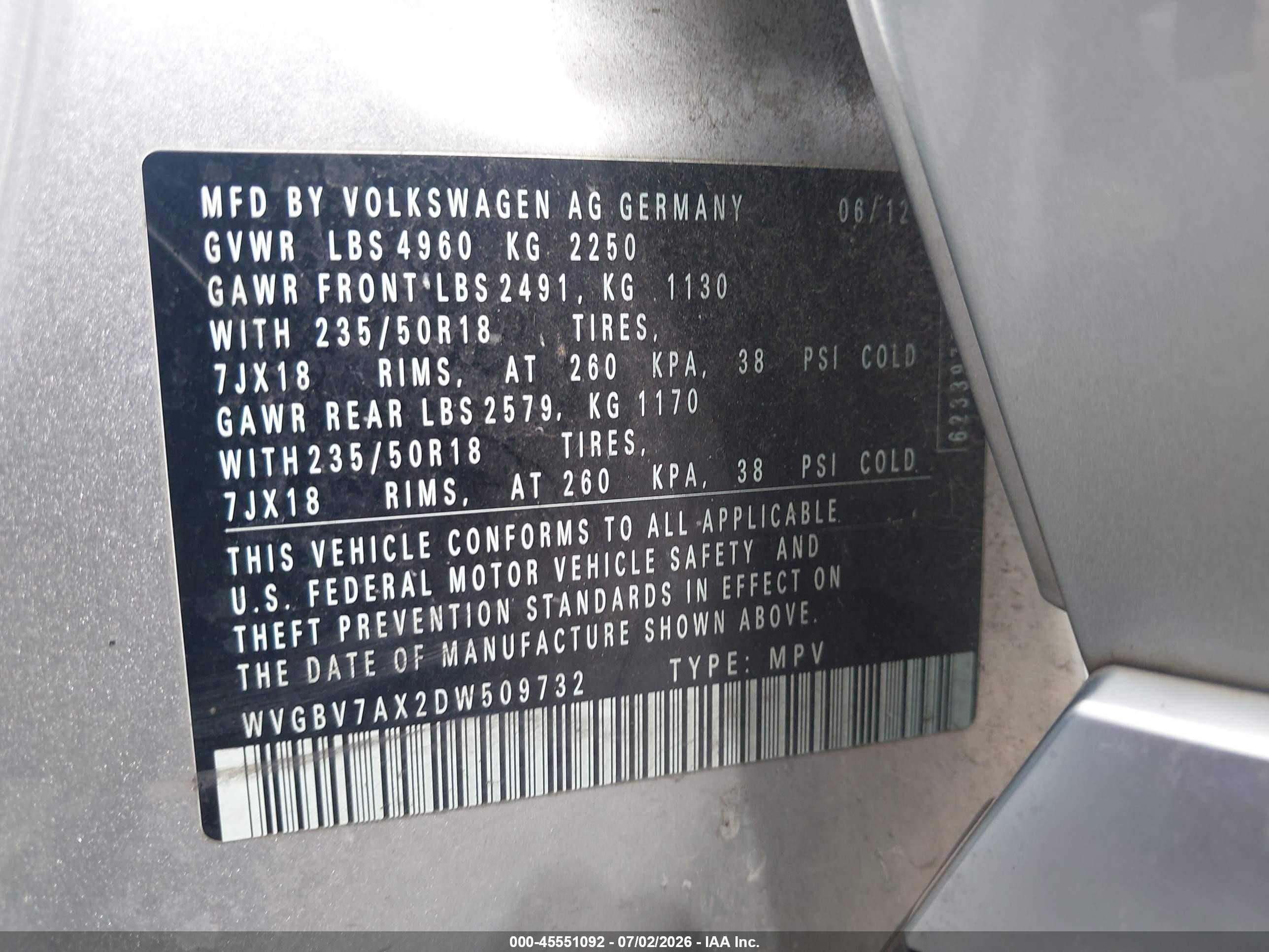 2013 Volkswagen Tiguan Se Silver vin: WVGBV7AX2DW509732
