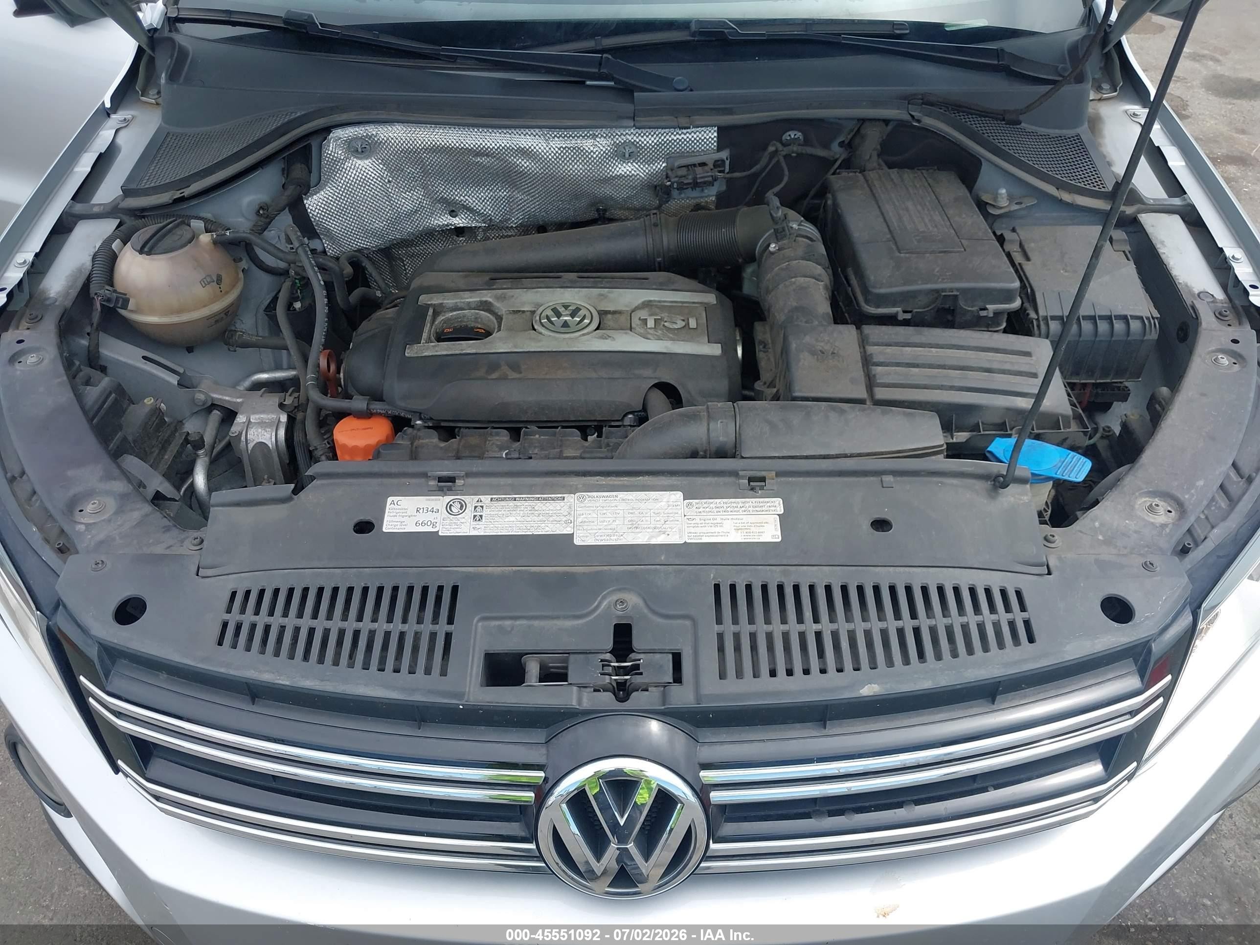 2013 Volkswagen Tiguan Se Silver vin: WVGBV7AX2DW509732
