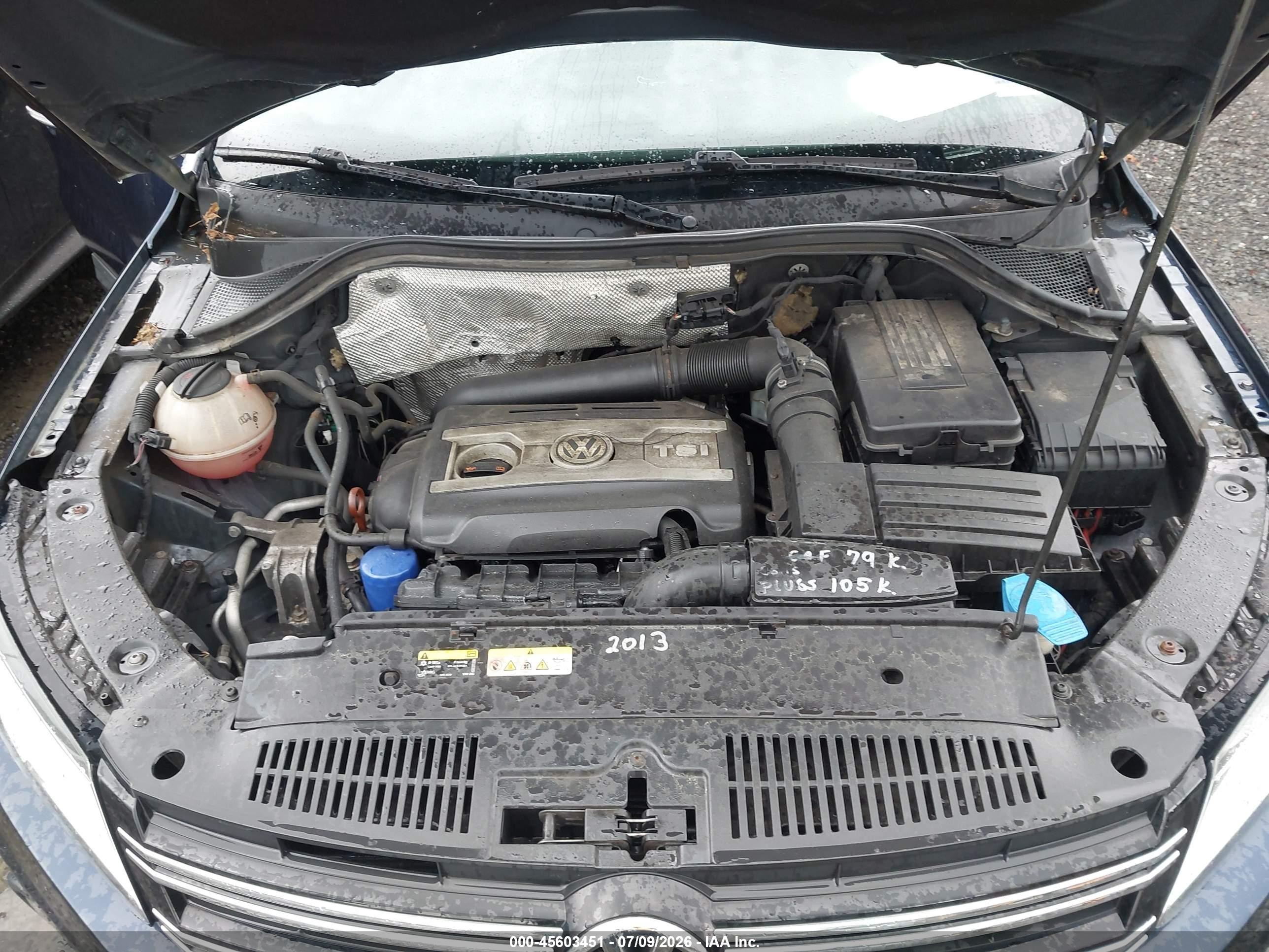 2013 Volkswagen Tiguan Se Синий vin: WVGBV7AX2DW510007