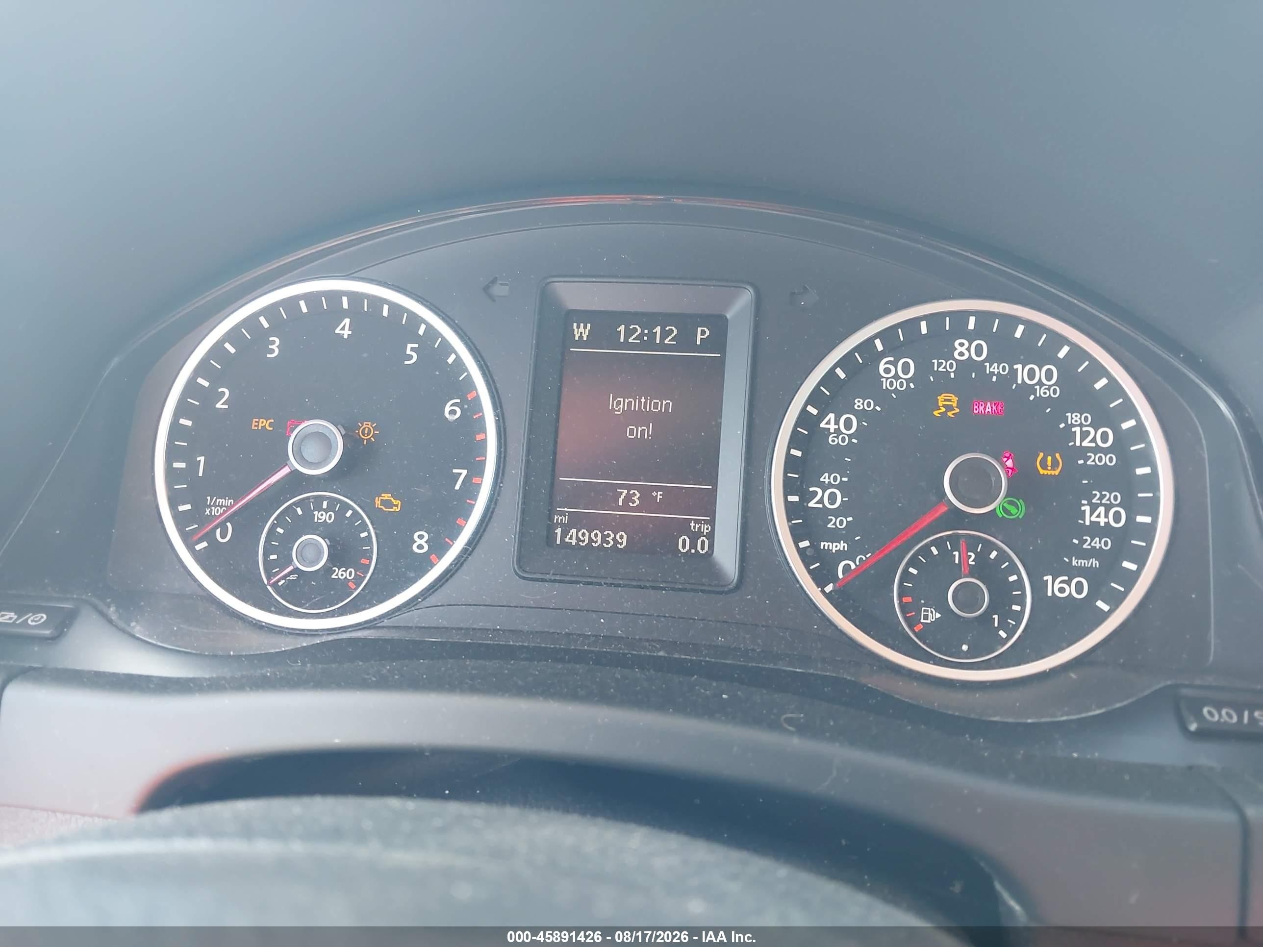 2015 Volkswagen Tiguan Se Черный vin: WVGBV7AX2FW554897