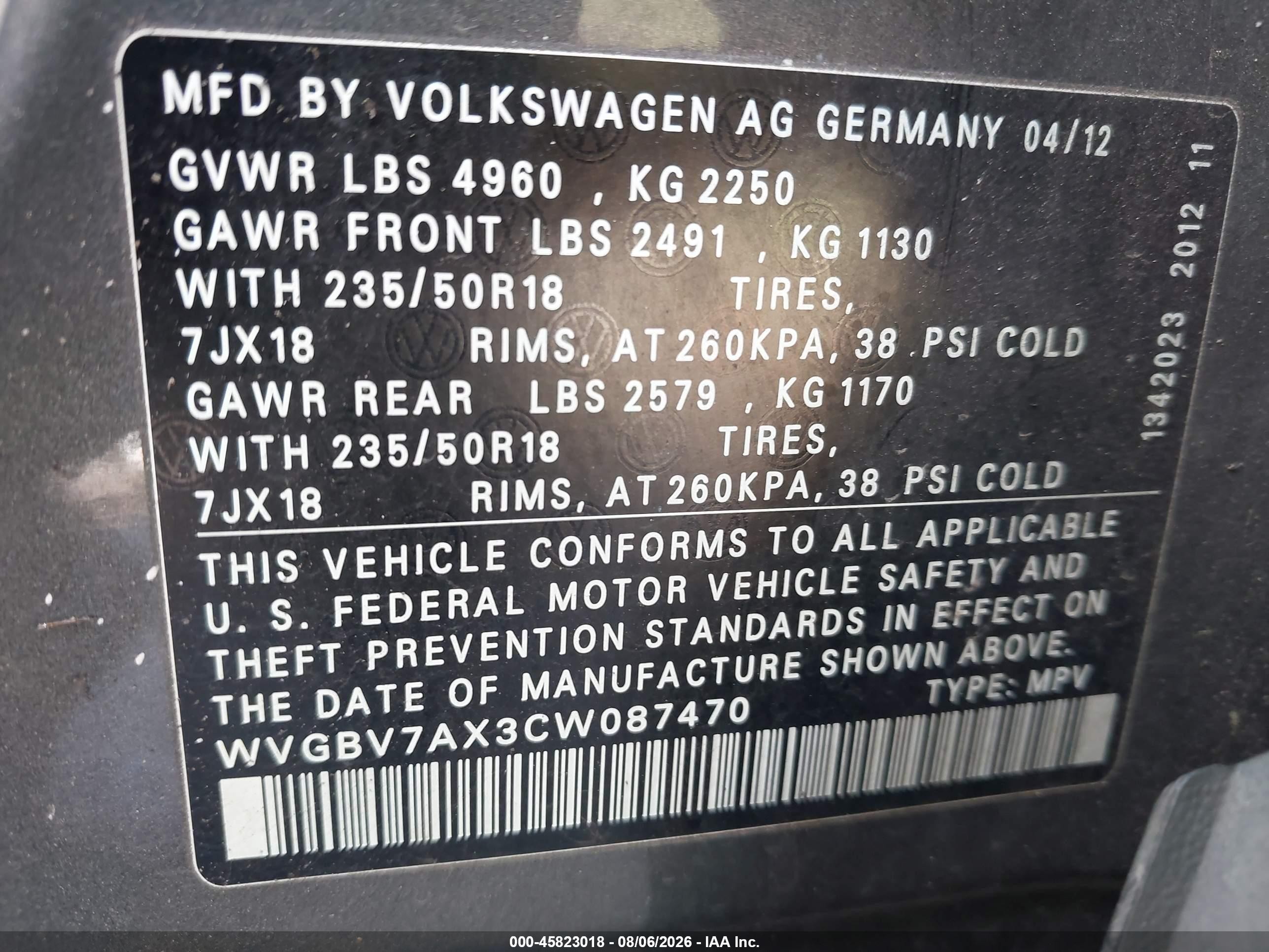 2012 Volkswagen Tiguan Se Silver vin: WVGBV7AX3CW087470