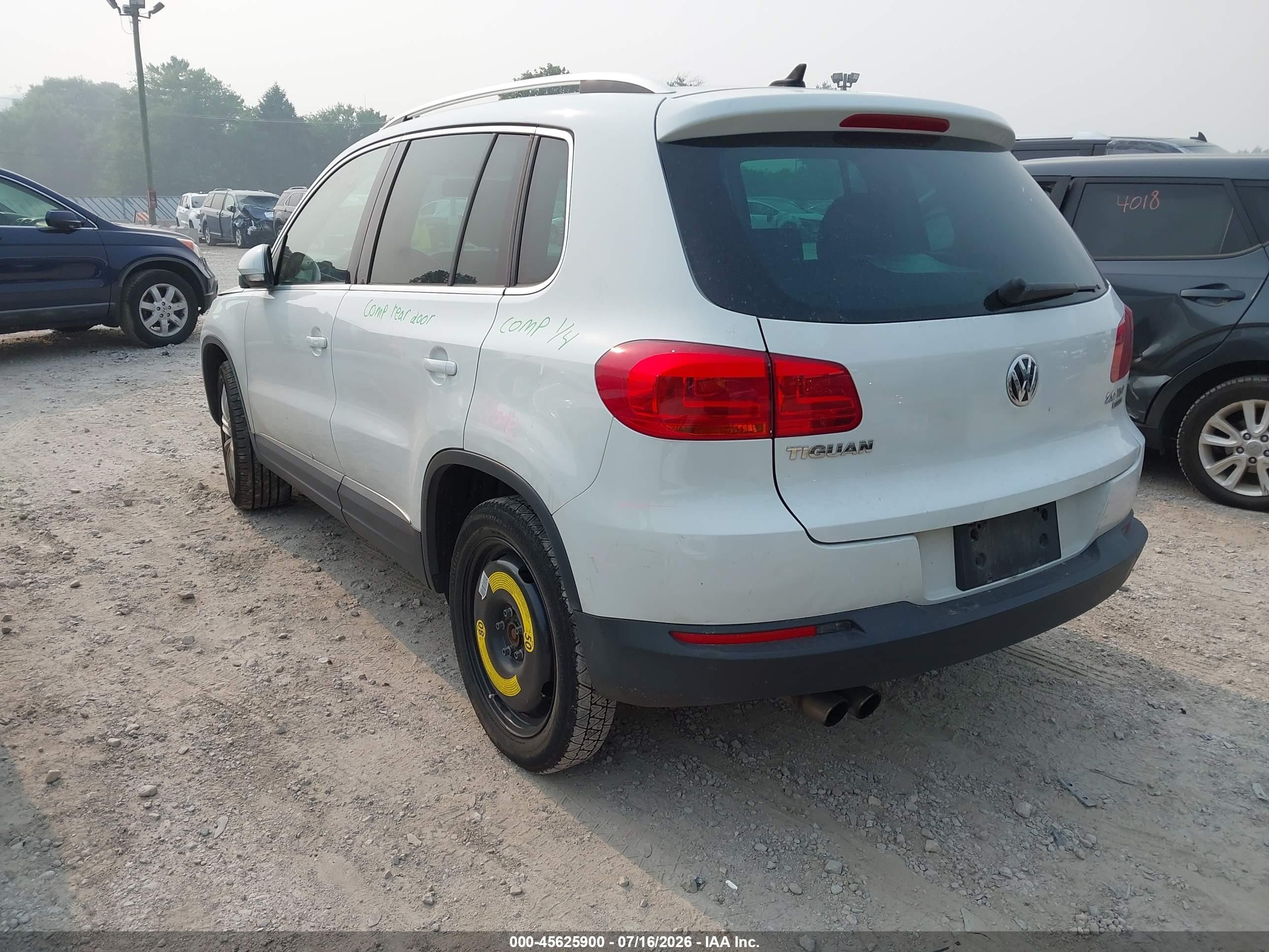 2015 Volkswagen Tiguan Sel White vin: WVGBV7AX3FW509788