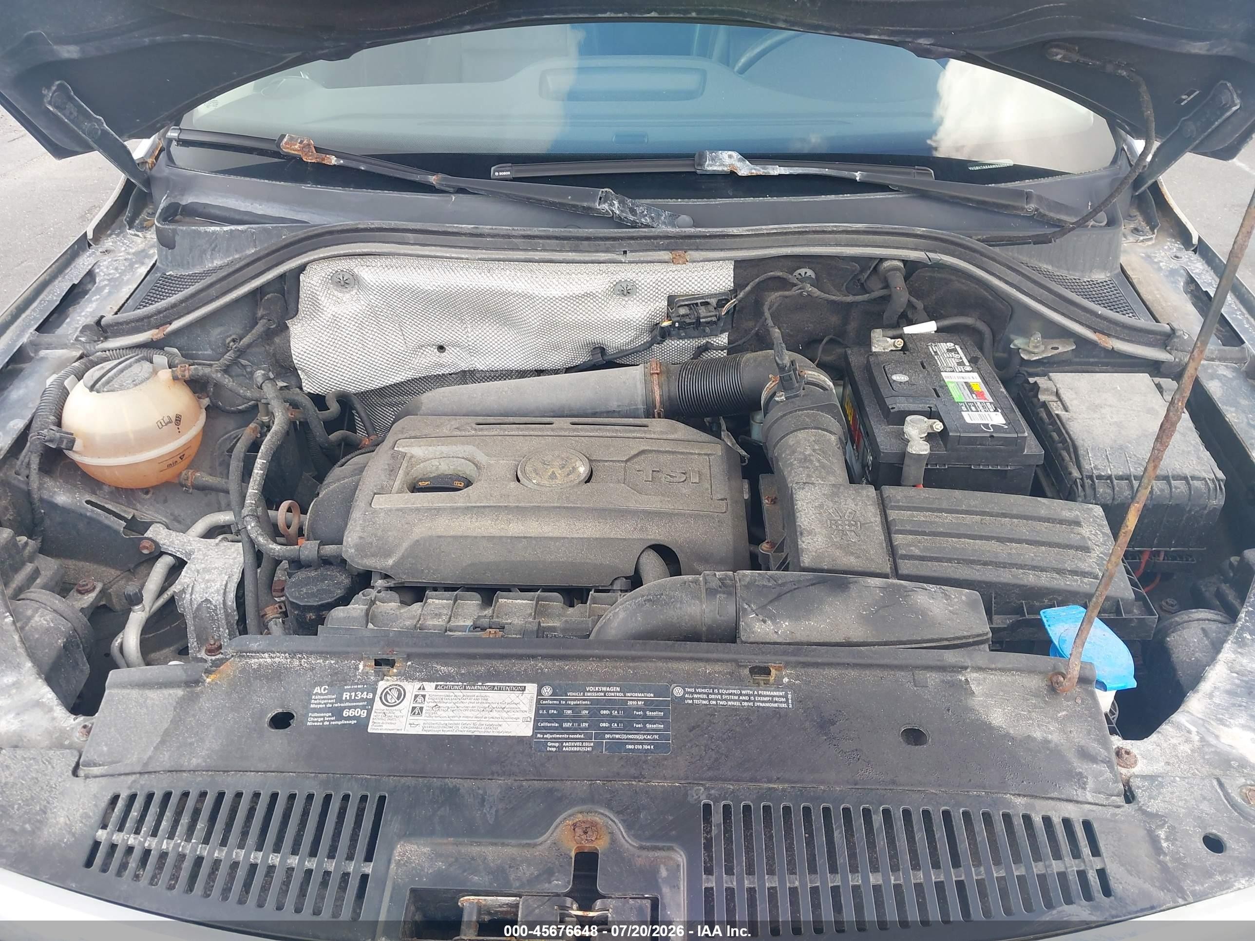2010 Volkswagen Tiguan Se Gray vin: WVGBV7AX4AW509064
