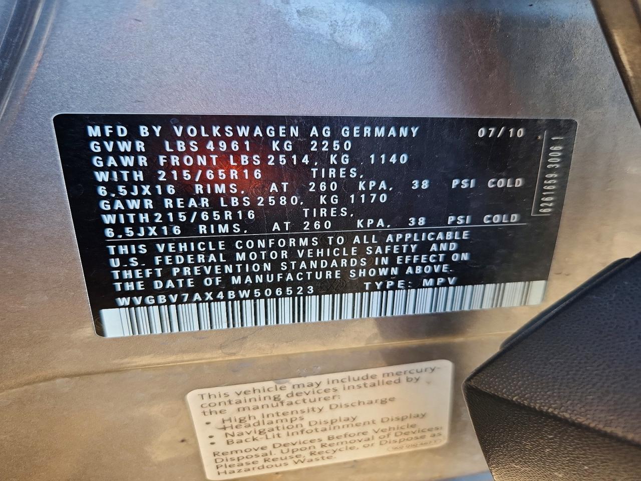 2011 Volkswagen Tiguan S Gray vin: WVGBV7AX4BW506523