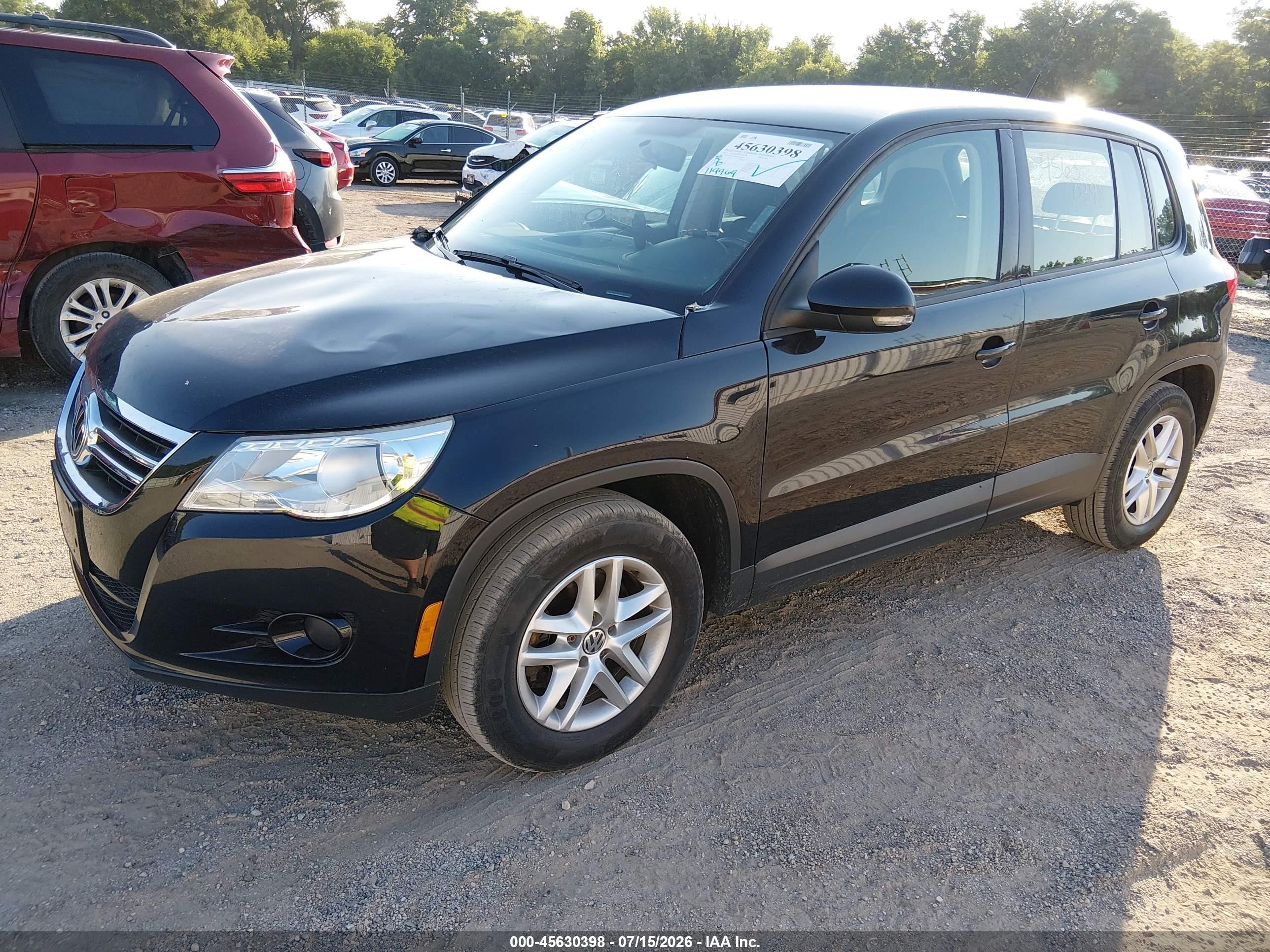 2011 Volkswagen Tiguan S Black vin: WVGBV7AX4BW519949