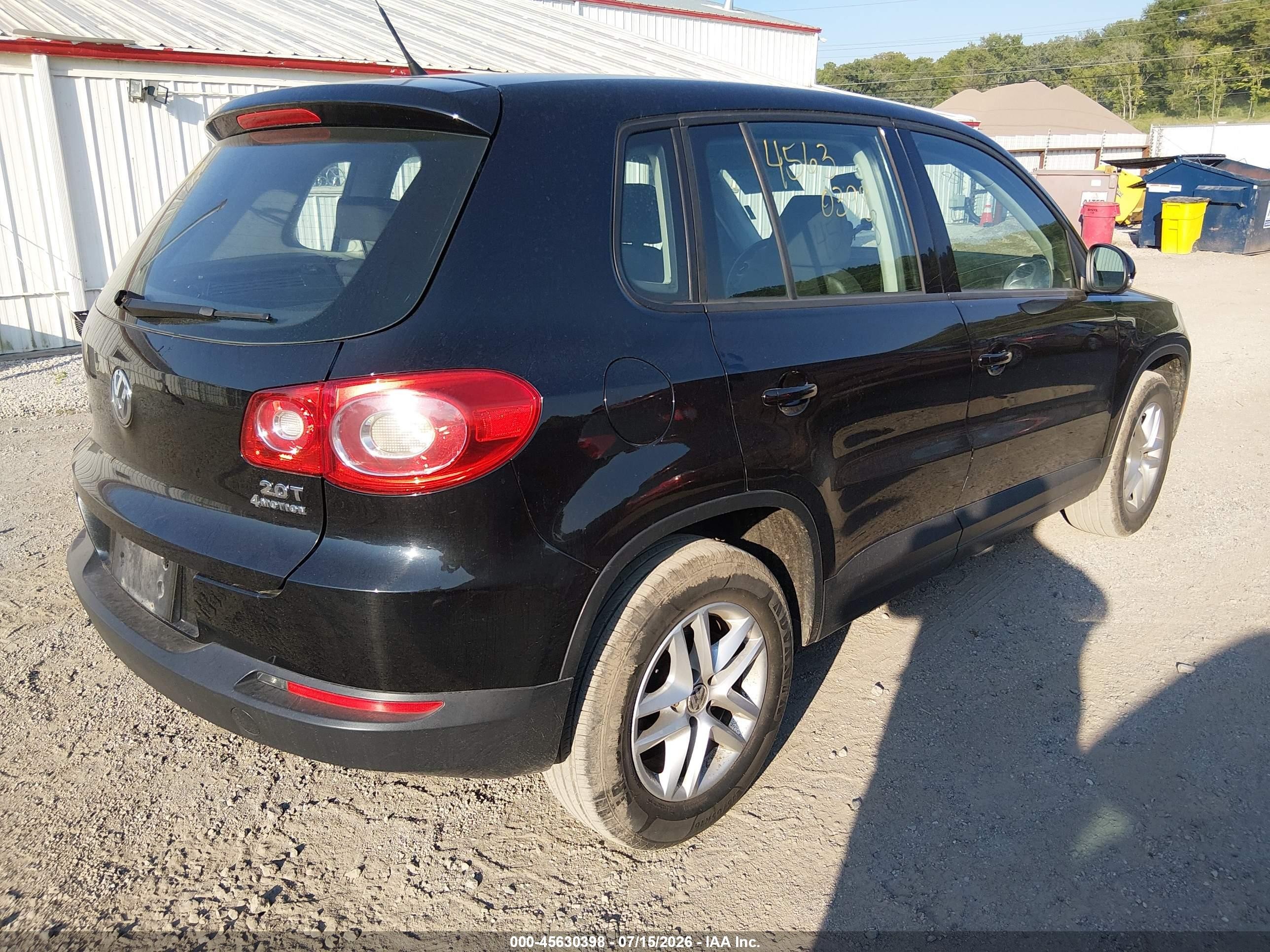 2011 Volkswagen Tiguan S Black vin: WVGBV7AX4BW519949