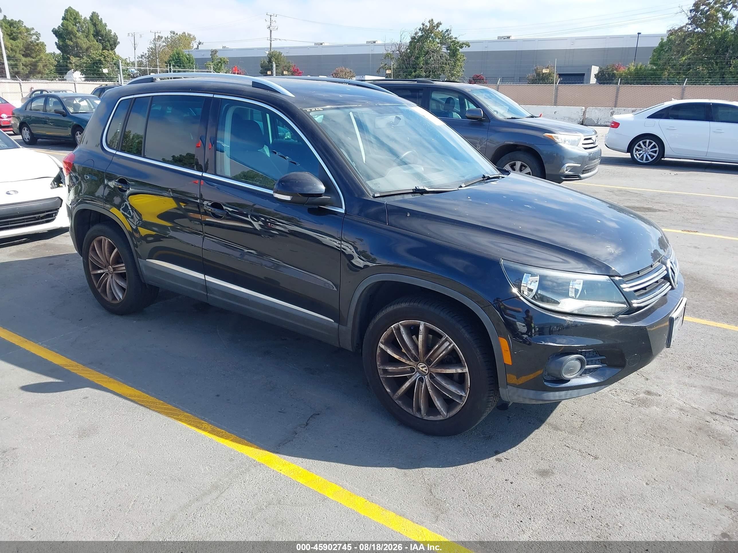 2012 Volkswagen Tiguan Se Black vin: WVGBV7AX4CW559546