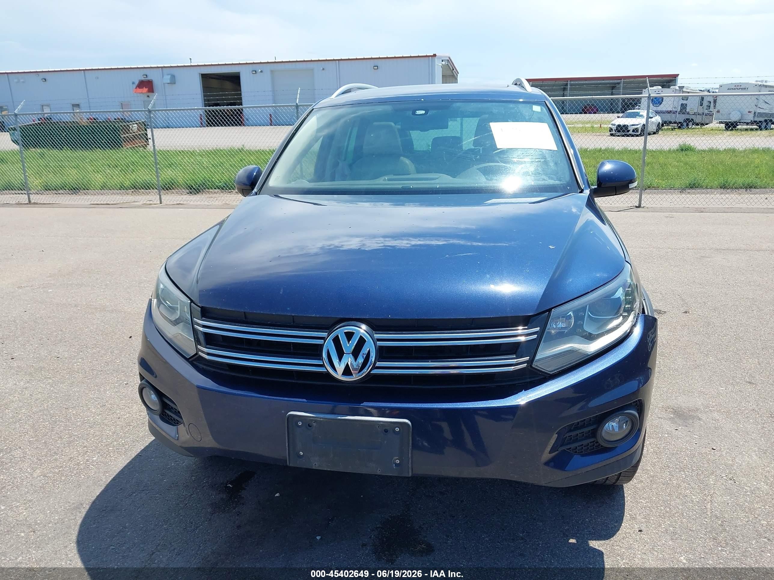 2012 Volkswagen Tiguan Sel Blue vin: WVGBV7AX4CW609443