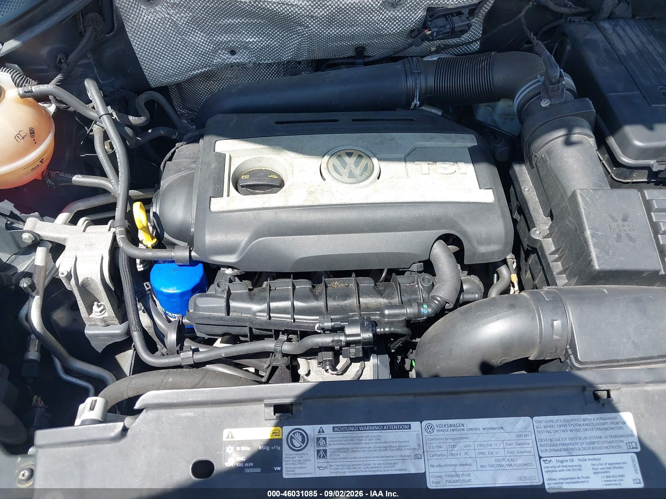 2015 Volkswagen Tiguan R-line Black vin: WVGBV7AX4FW503210