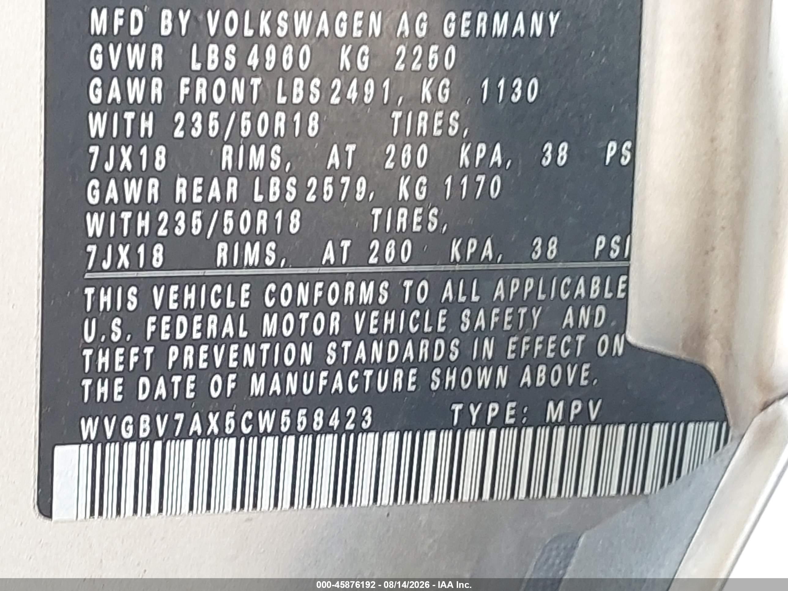 2012 Volkswagen Tiguan Se Silver vin: WVGBV7AX5CW558423