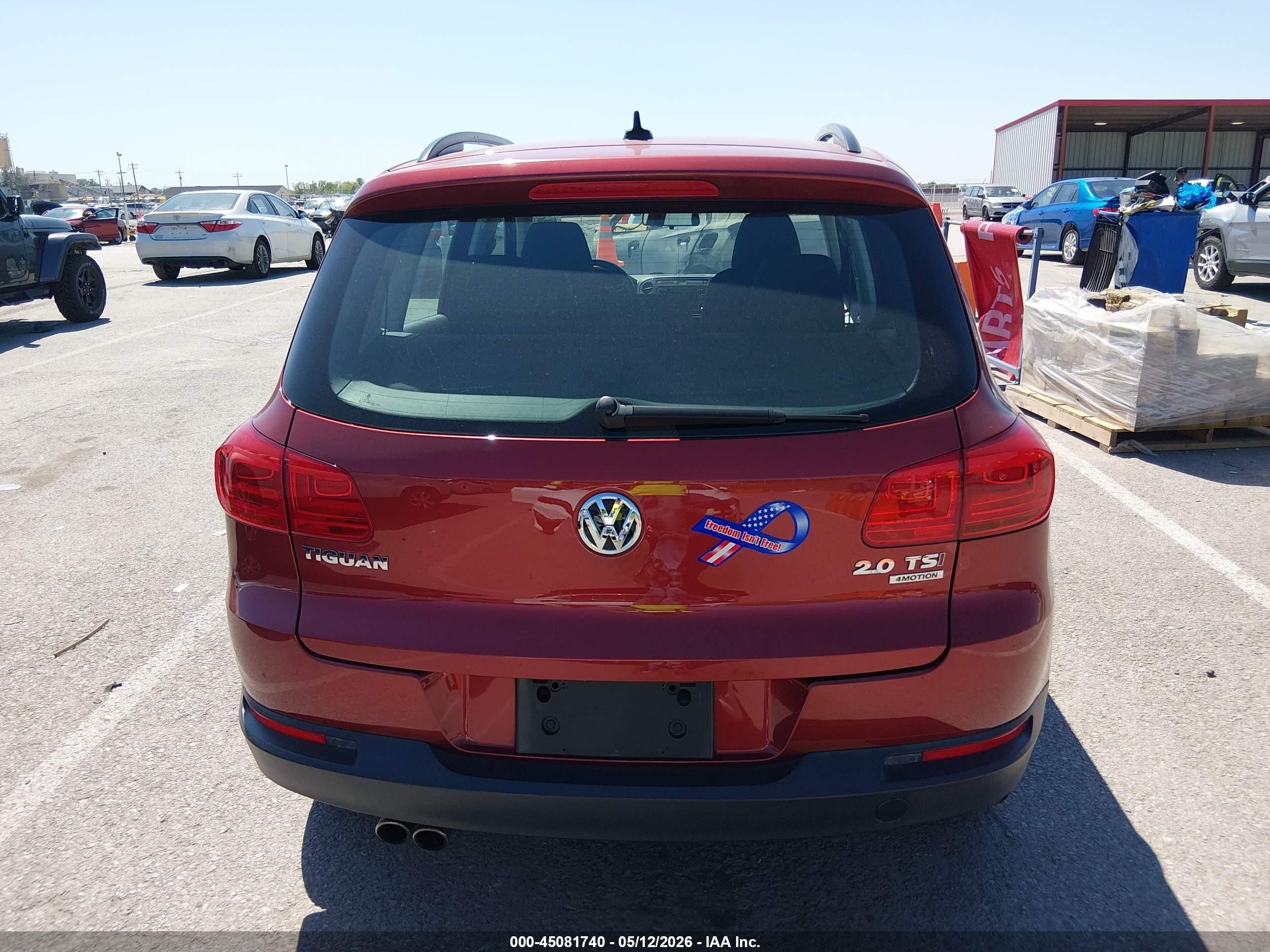 2015 Volkswagen Tiguan S Red vin: WVGBV7AX5FW020275