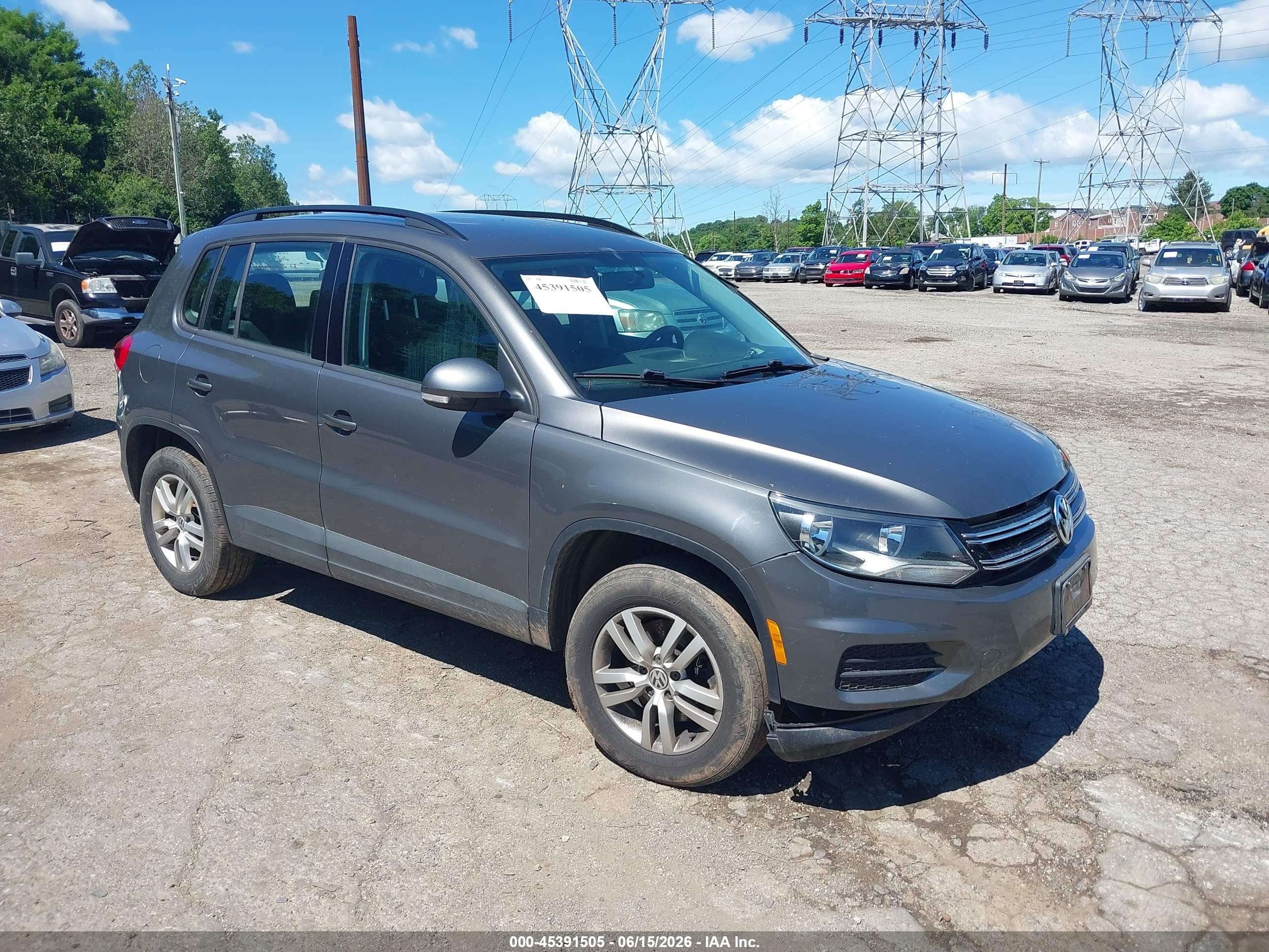 2015 Volkswagen Tiguan S Gray vin: WVGBV7AX5FW581608