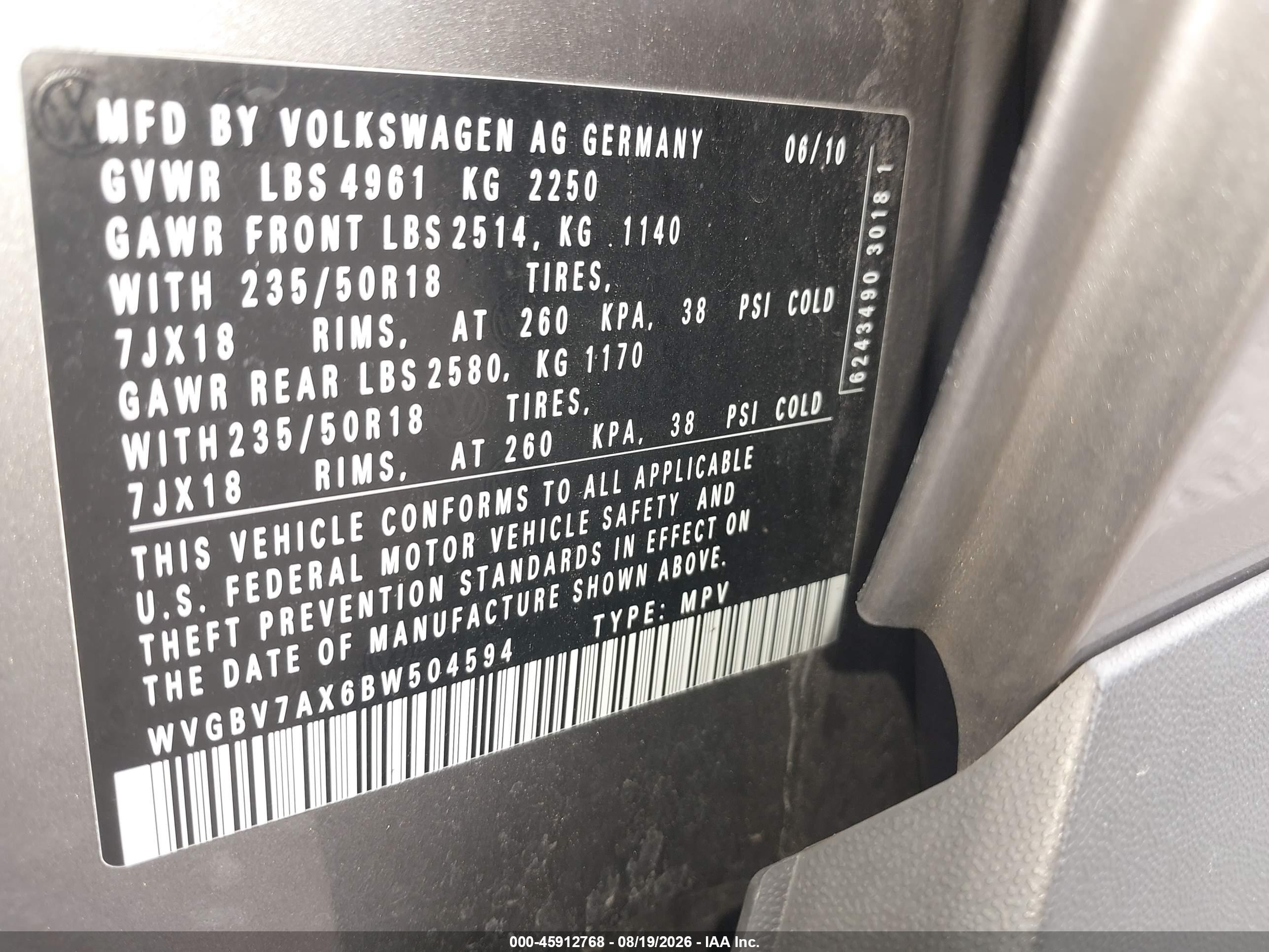 2011 Volkswagen Tiguan Se Gray vin: WVGBV7AX6BW504594