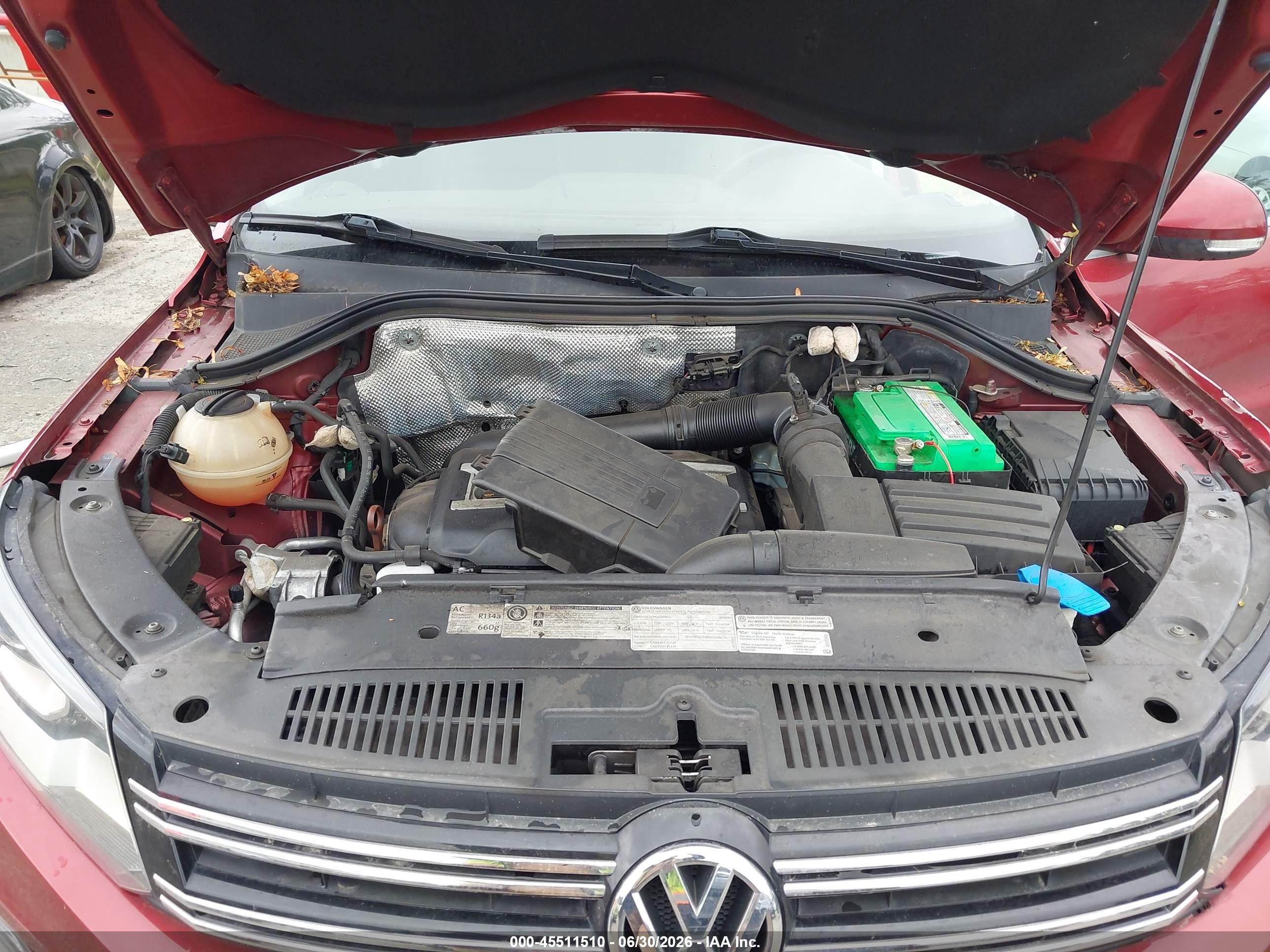 2012 Volkswagen Tiguan Sel Red vin: WVGBV7AX6CW096468